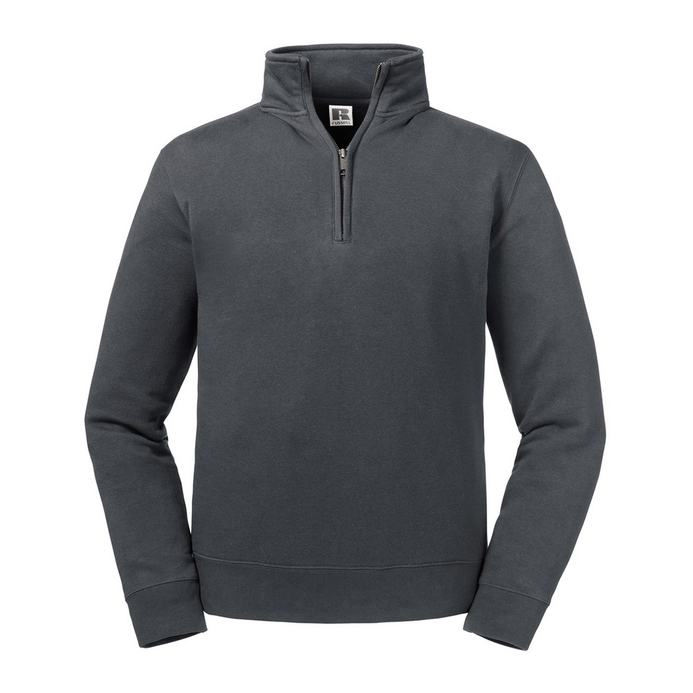 Russell Athletic Mens Authentic Zip Neck Sweatshirt (Convoy Grey) - Multicolour - Size X-Small