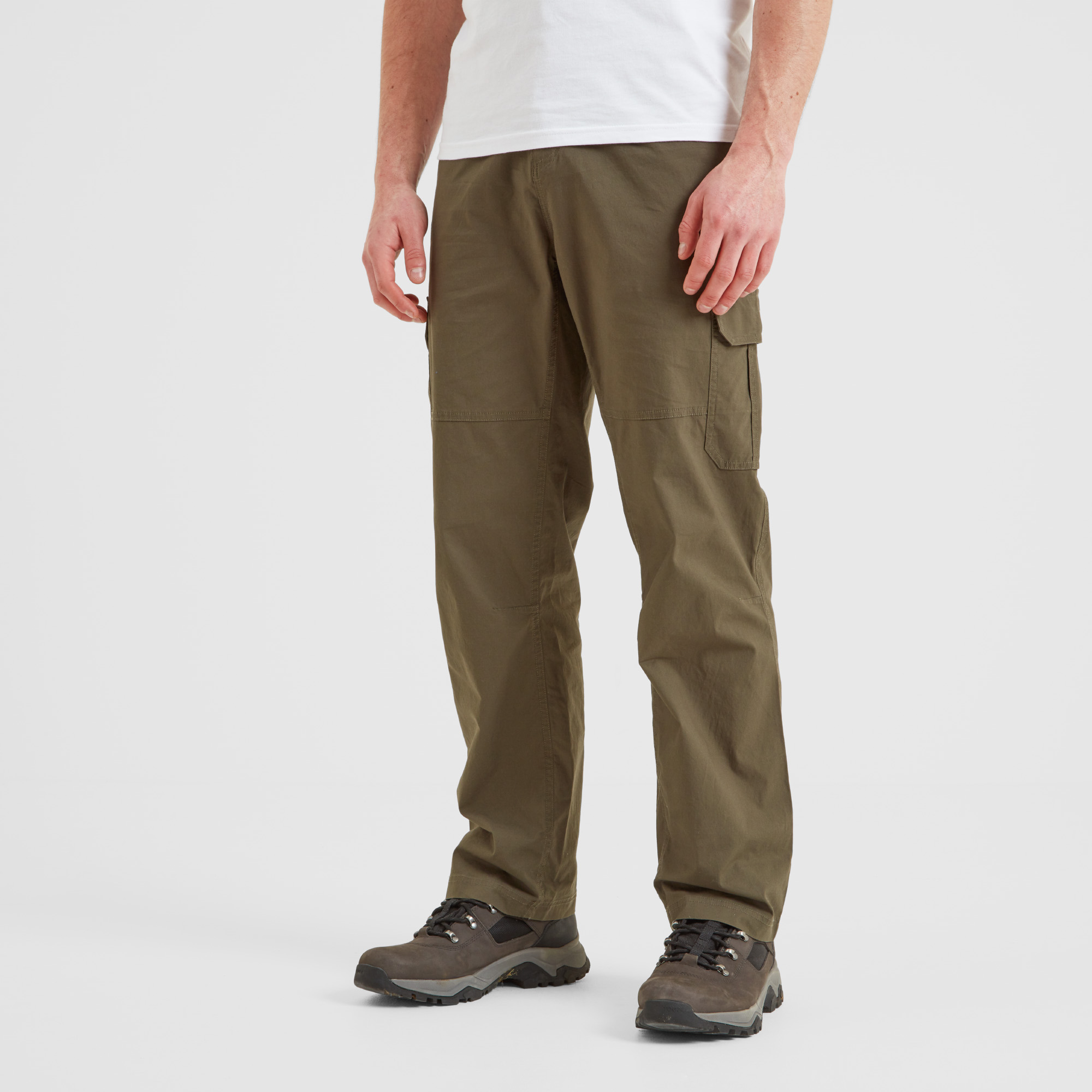 TOG24 Dibden Mens Cargo Trousers Khaki Cotton - Size 34 Short