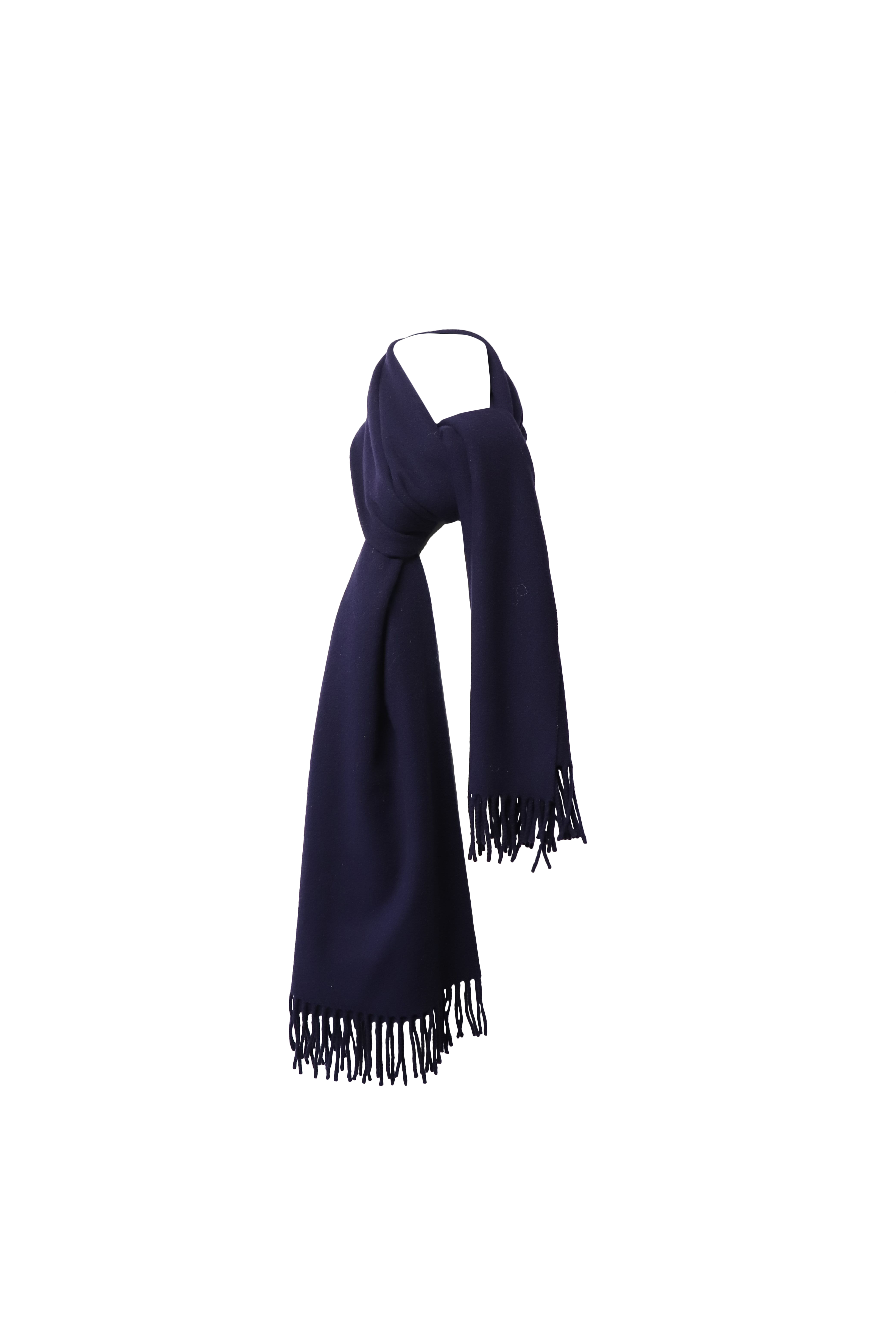 Acne Studios Pre-owned Womens Canada Fringed Scarf in Navy Blue Wool Wool (archived) - One Size