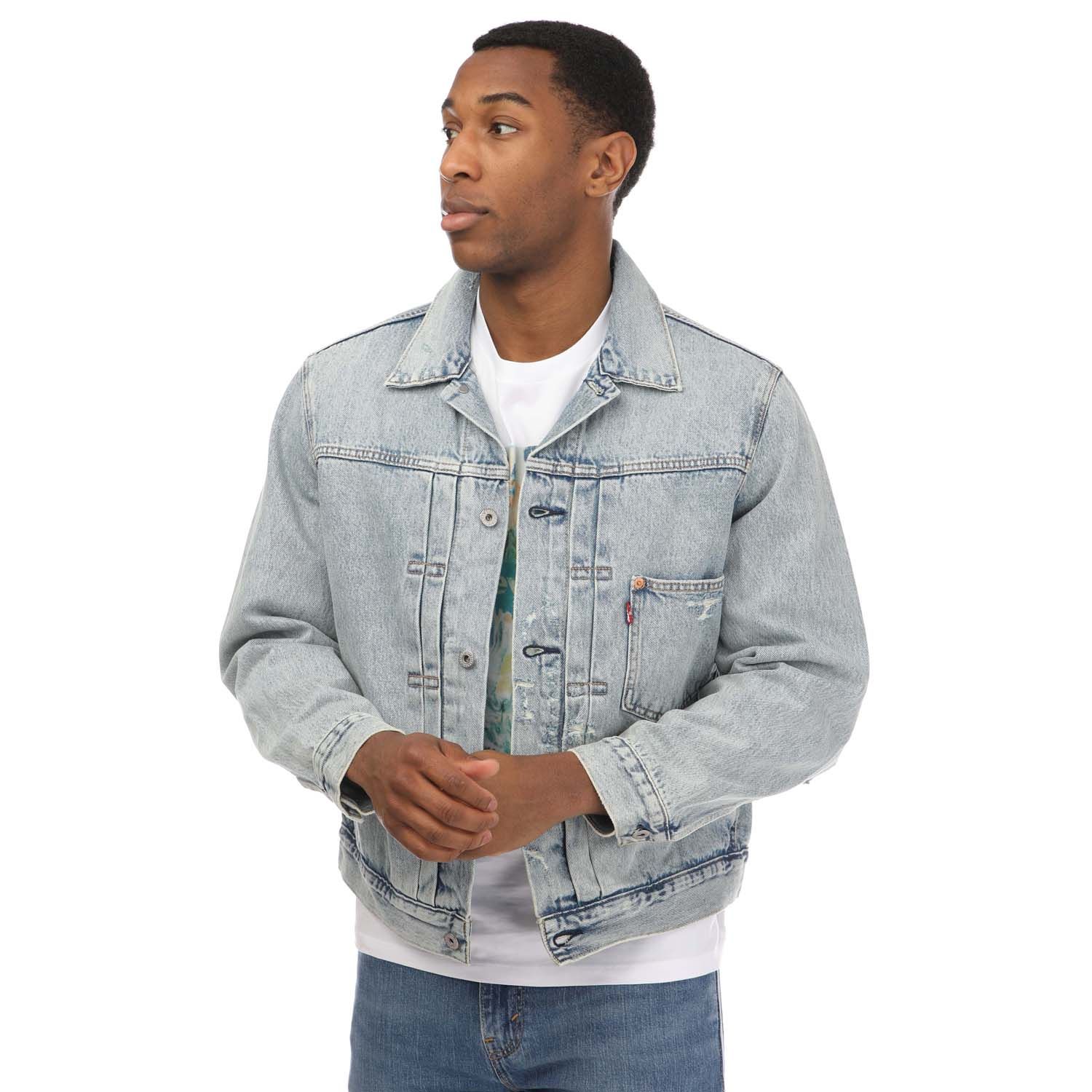 Levi's Mens Levis Sophomore Trucker Jacket in Denim - Blue Cotton - Size Medium