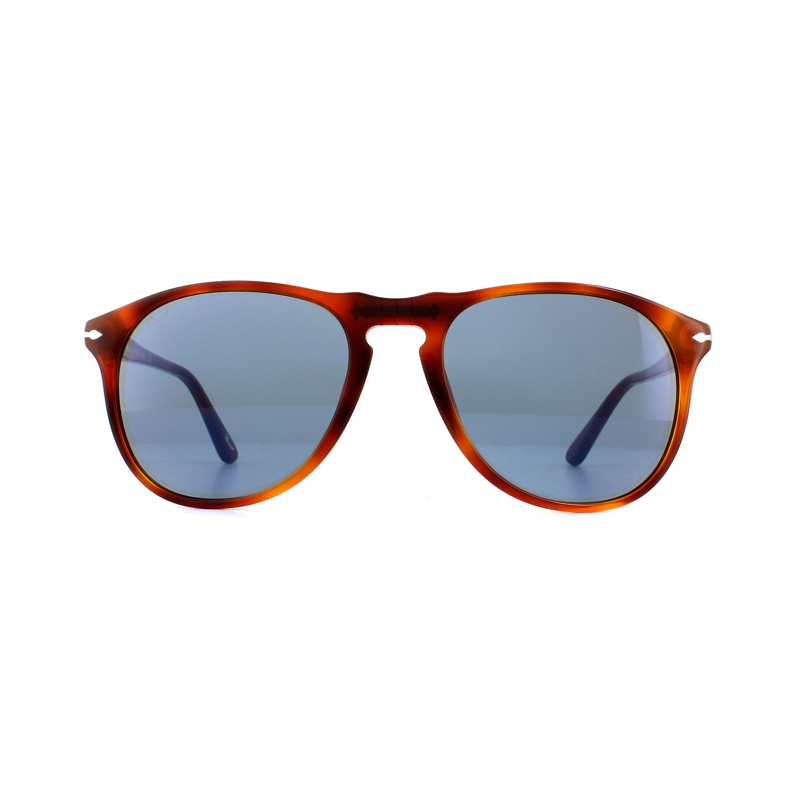 Persol Mens Sunglasses 9649 96/56 Terra Di Siena Light Blue - Brown - One Size