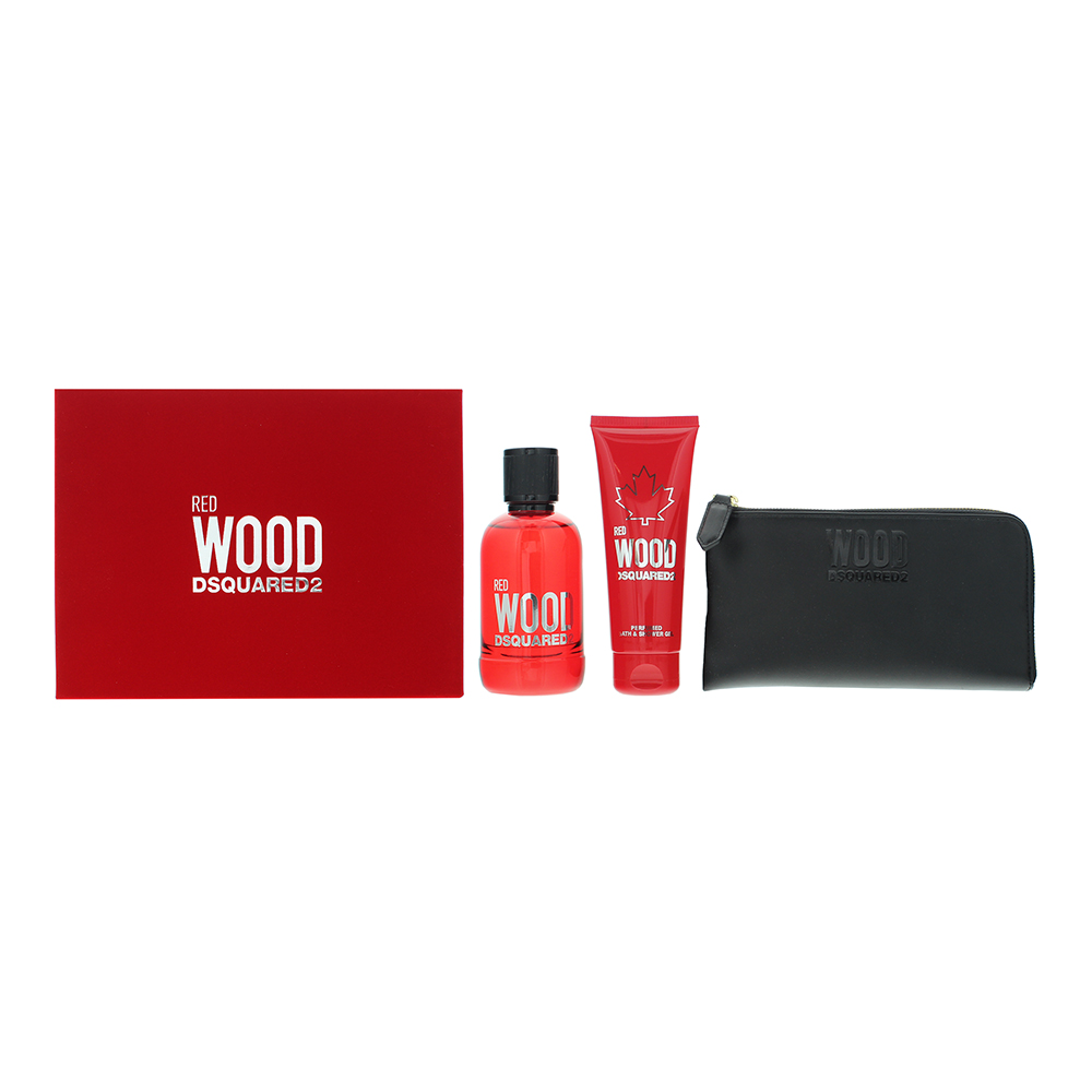 Dsquared2 Womens Red Wood 3 Piece Gift Set: Eau De Toilette 100ml - Shower Gel - - Pink - One Size