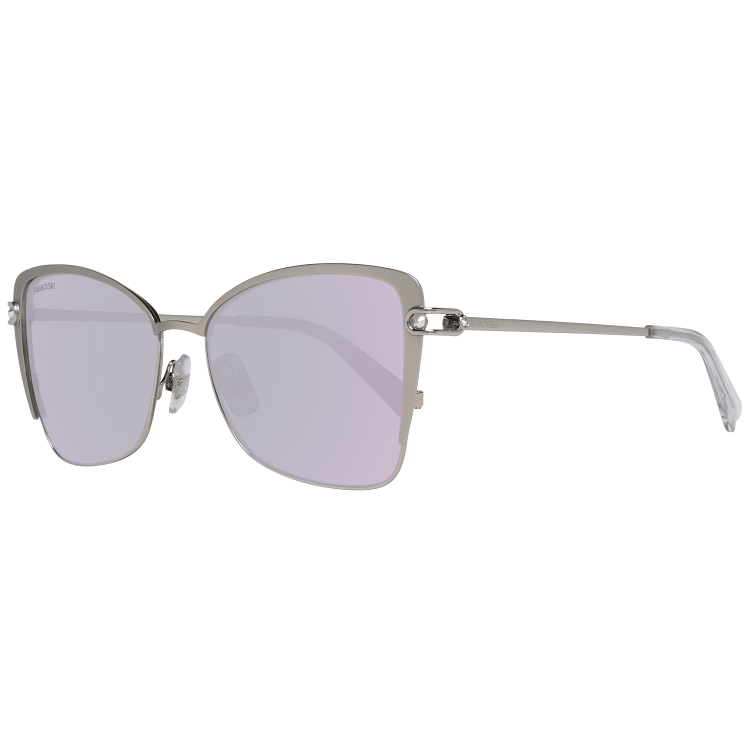 Swarovski Womens Metal sunglasses with rectangular shape SK0314 women - Silver - One Size