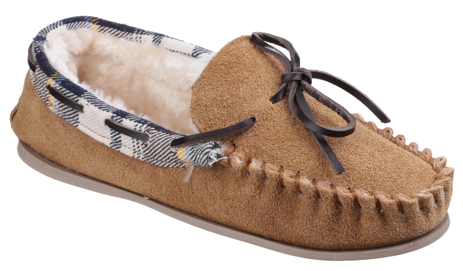 Cotswold Womens Kilkenny Slip on Moccasin Slipper - Tan Leather - Size 3 (UK Shoe)