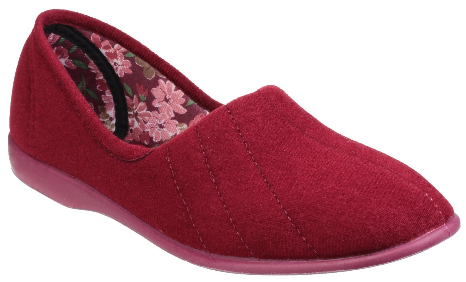 GBS Womens Audrey Ladies Slipper - Red - Size UK 7