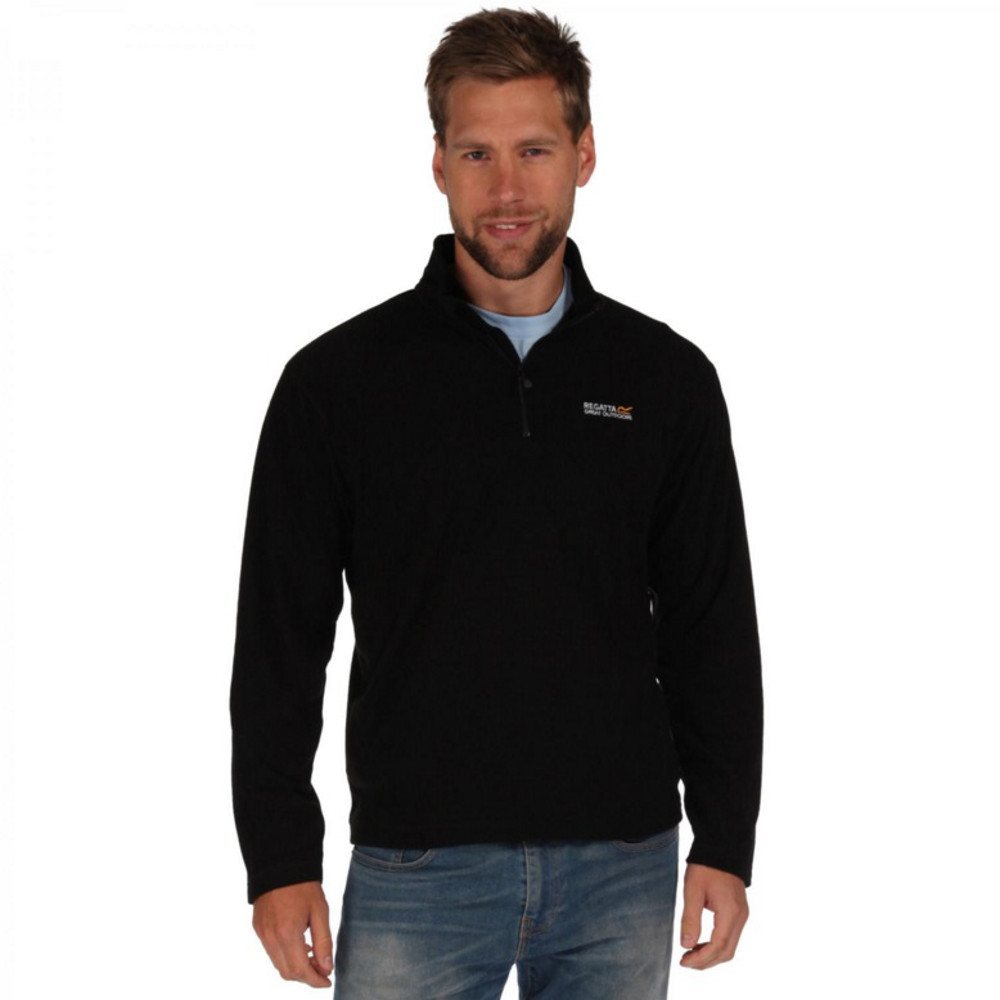 Regatta Mens Thompson Half Zip Lightweight Walking Fleece Jacket - Black - Size 2XL