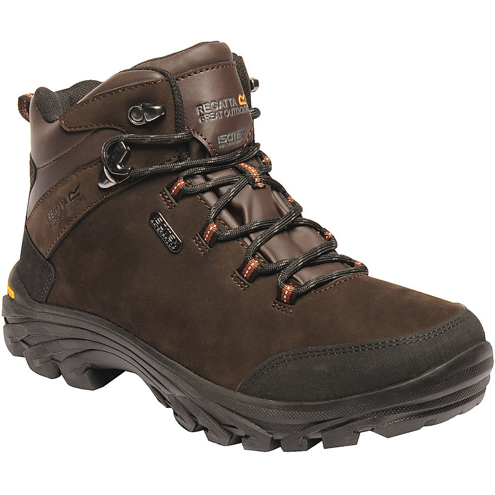 Regatta Mens Burrell Leather Isotex Waterproof Walking Boots - Brown - Size UK 7