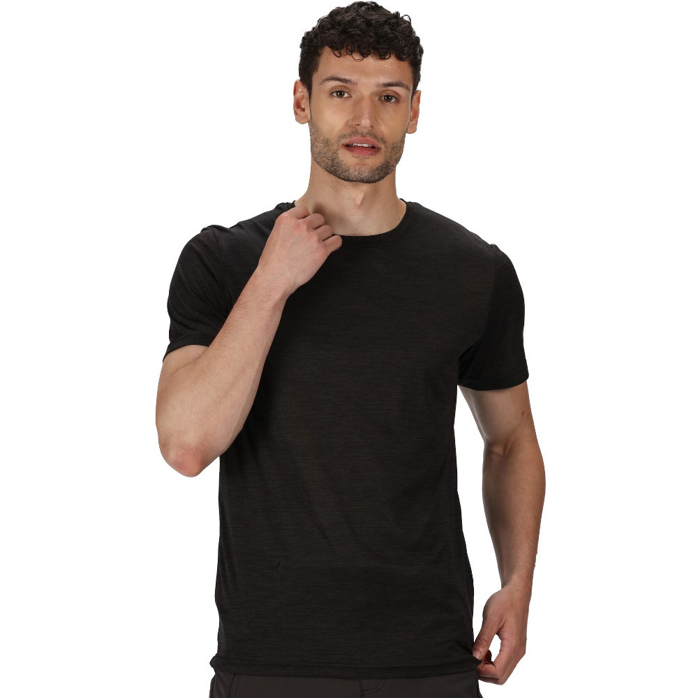 Regatta Mens Fingal Edition Quick Drying Wicking T Shirt - Black - Size Medium