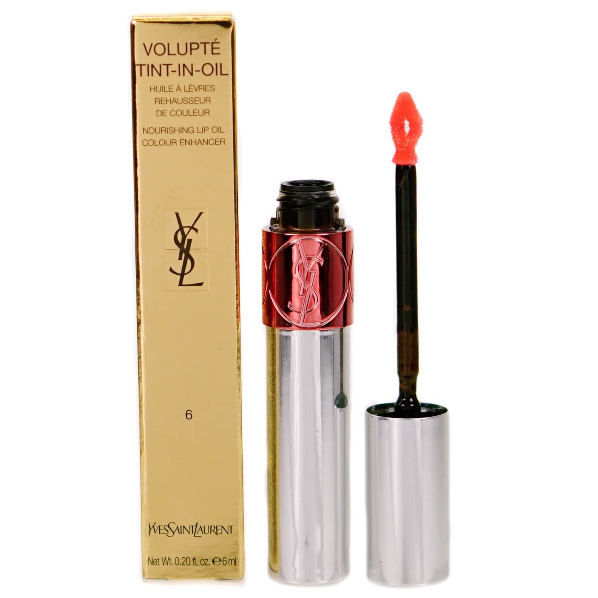 Yves Saint Laurent Unisex YSL VOLUPTE TINT LIP OIL 06 PEACH ME LOVE 6ML - One Size