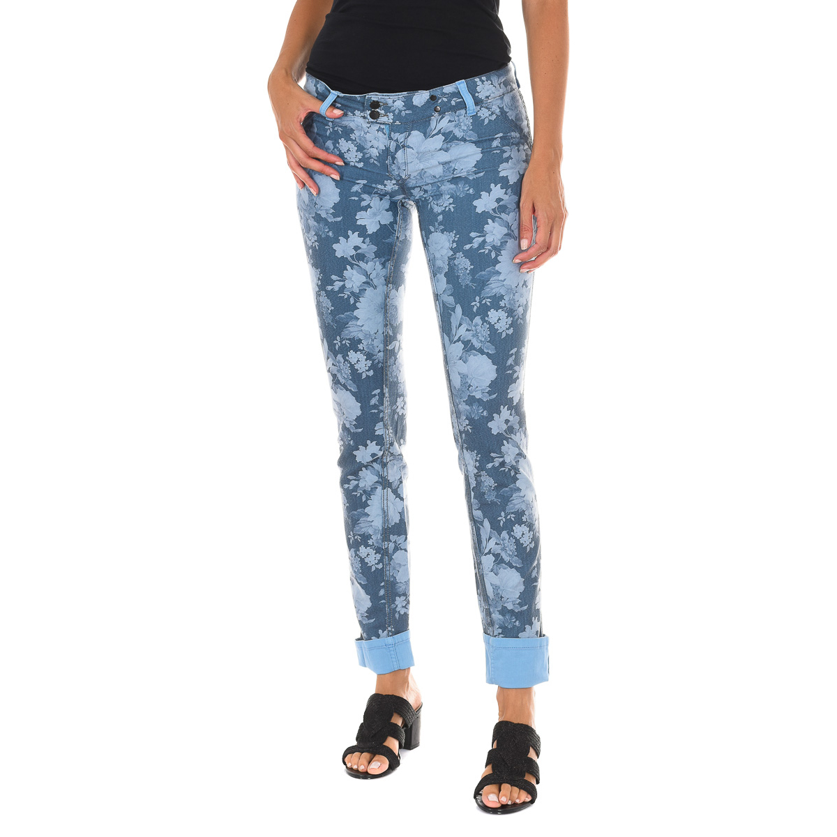 Met Womens Trousers X-Double-Fit - Sky Blue Cotton - Size 25 (Waist)
