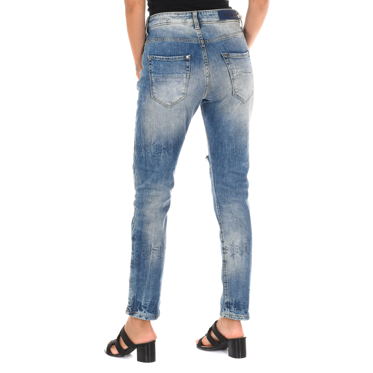Met Jeans med lång sliten effekt för kvinnor 10DBF0667 dam – bild 2
