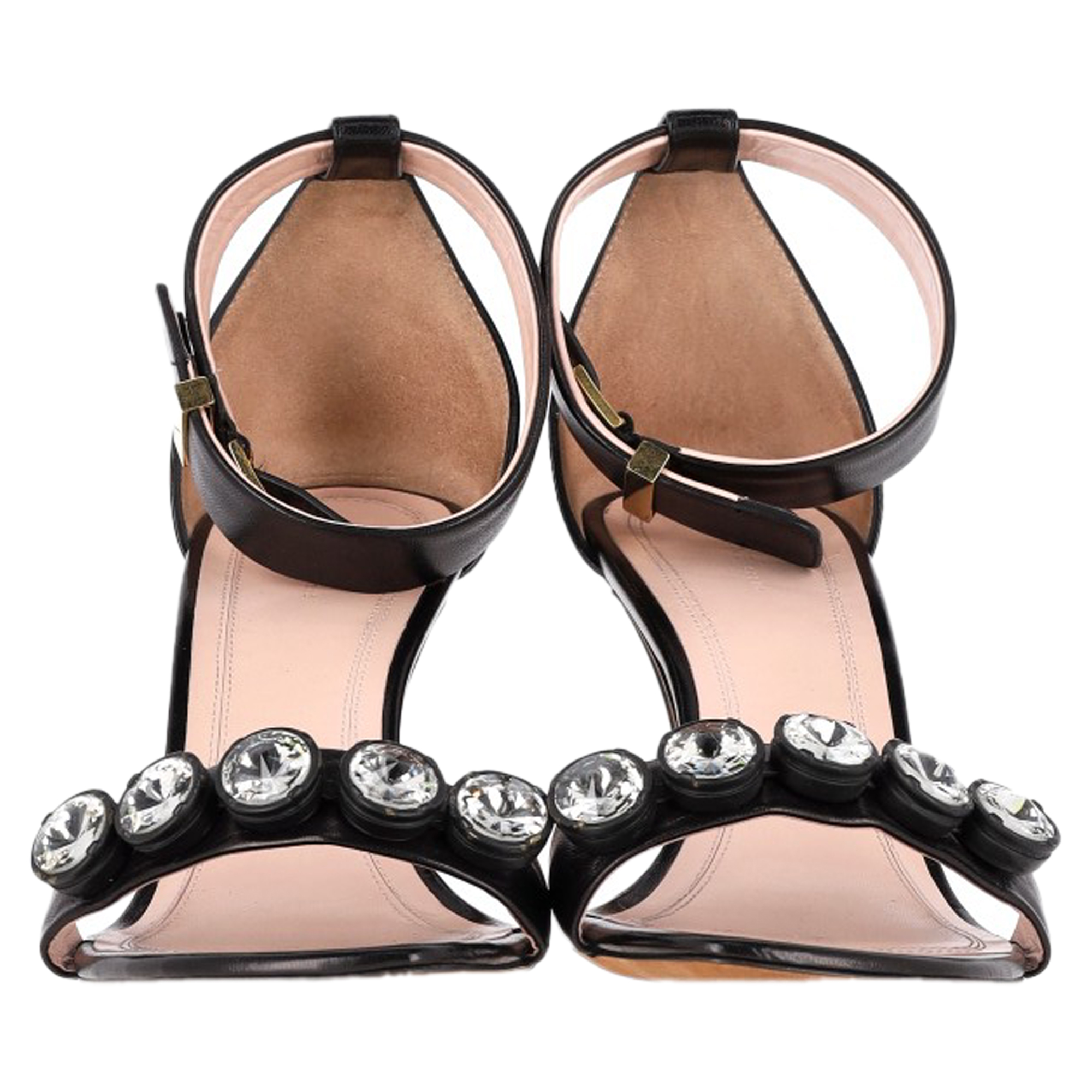 Celine Pre-owned Celine Kristalldekorerade Ankelrem Sandalettklackar i Svart Läder sandaler med klack dam – bild 2