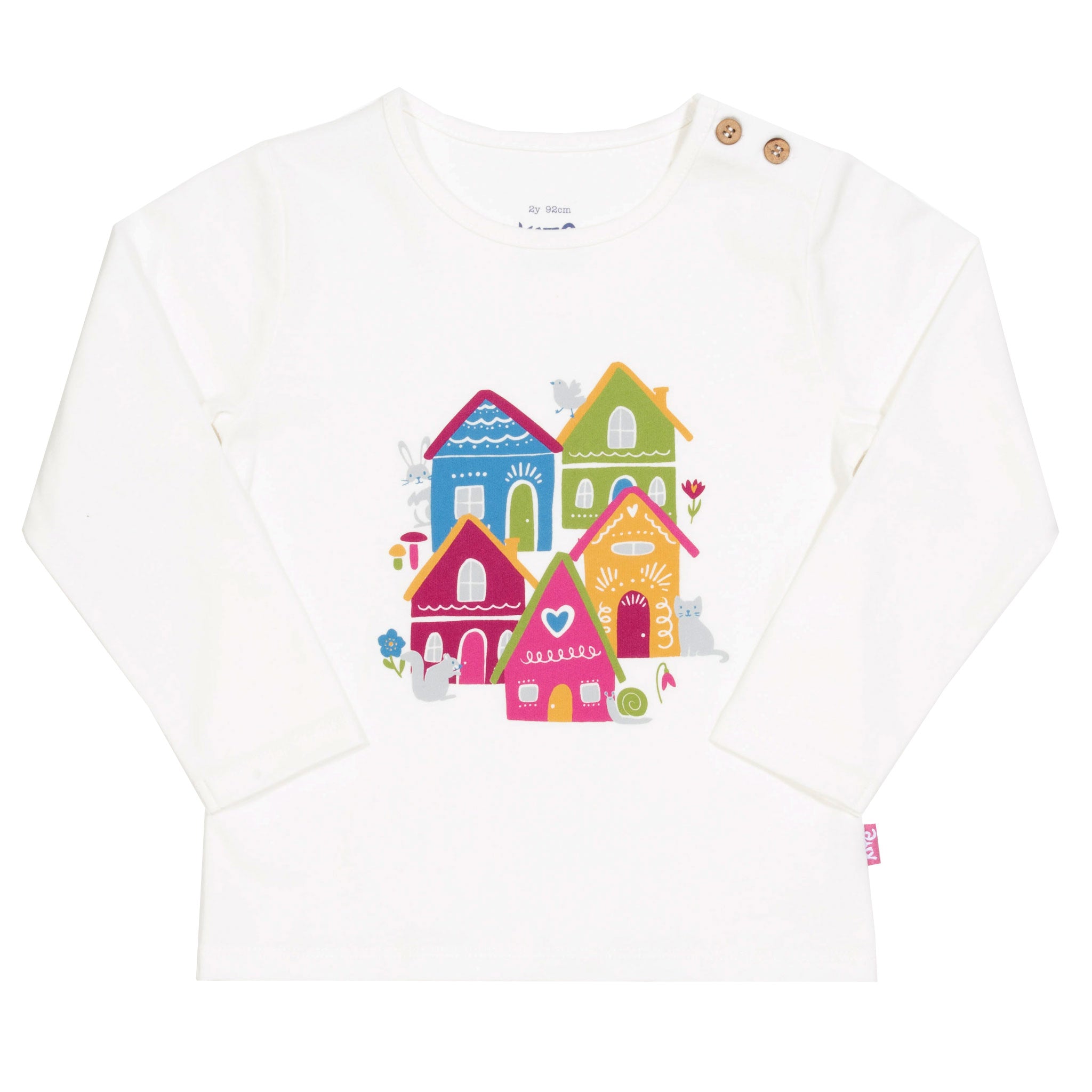 Kite Clothing Girls Happy Homes T-Shirt - Cream Cotton - Size 0-3M