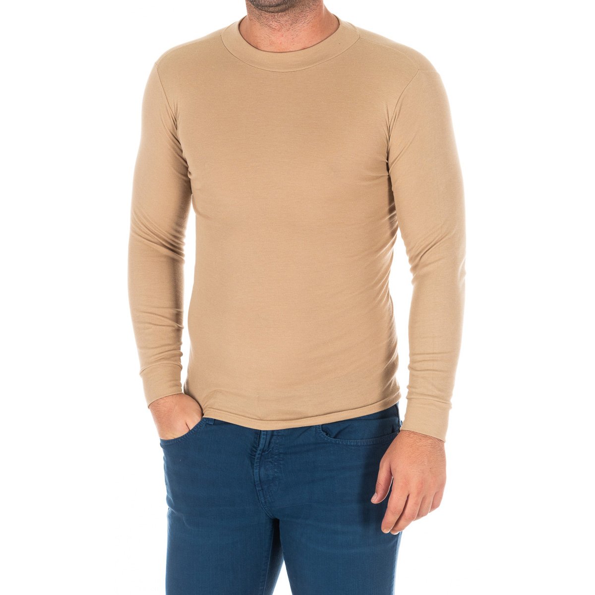 Långärmad T-shirt med halvhög krage 1625-H man