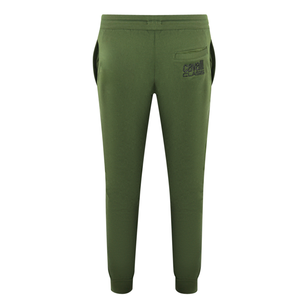 Roberto Cavalli Class Tryckt Logotyp Olivgrön Sweatpants byxor herr – bild 2