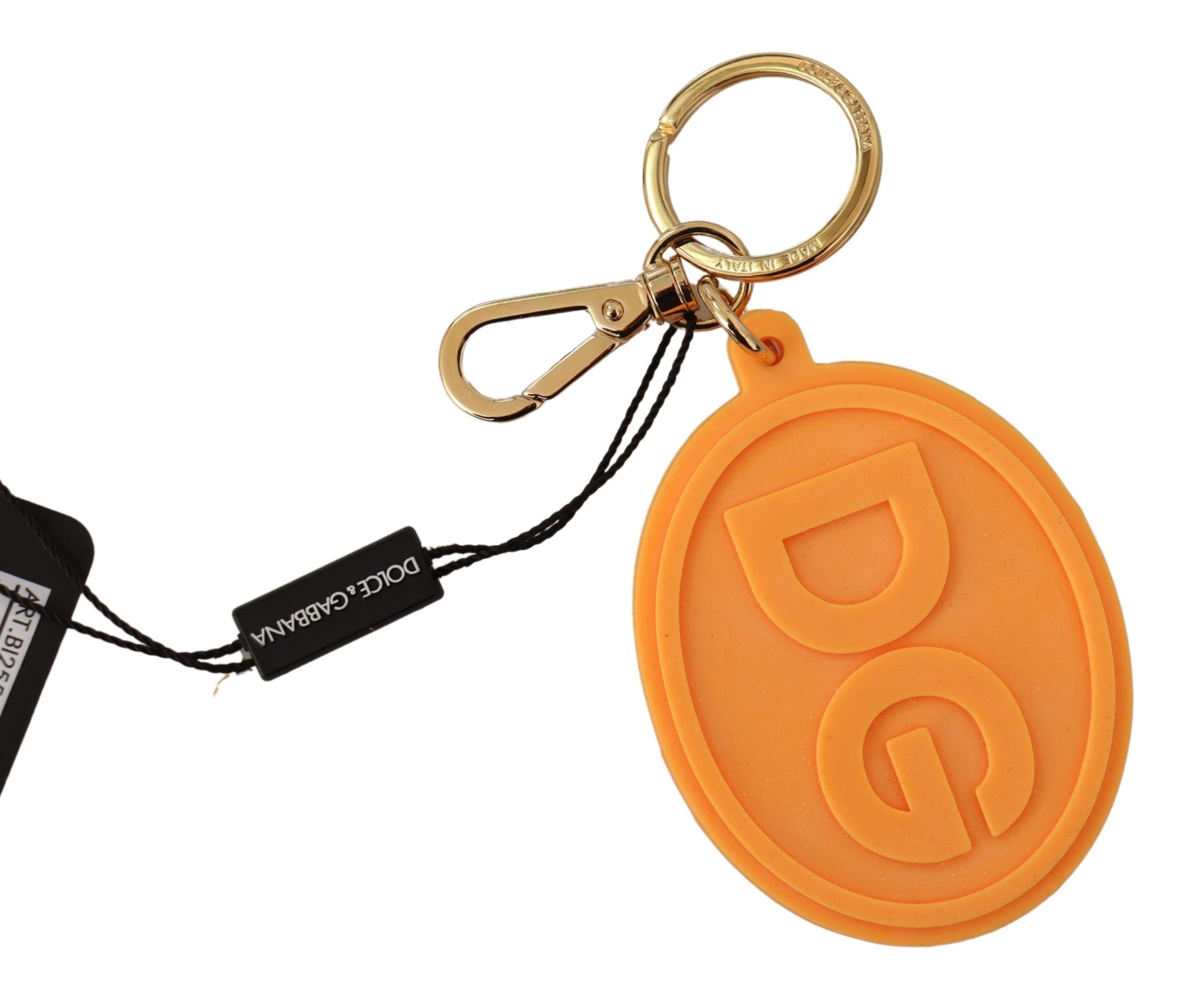 Dolce&Gabbana Gummi DG-logotyp i Guldbronsmetall Nyckelring för Män herr – bild 2