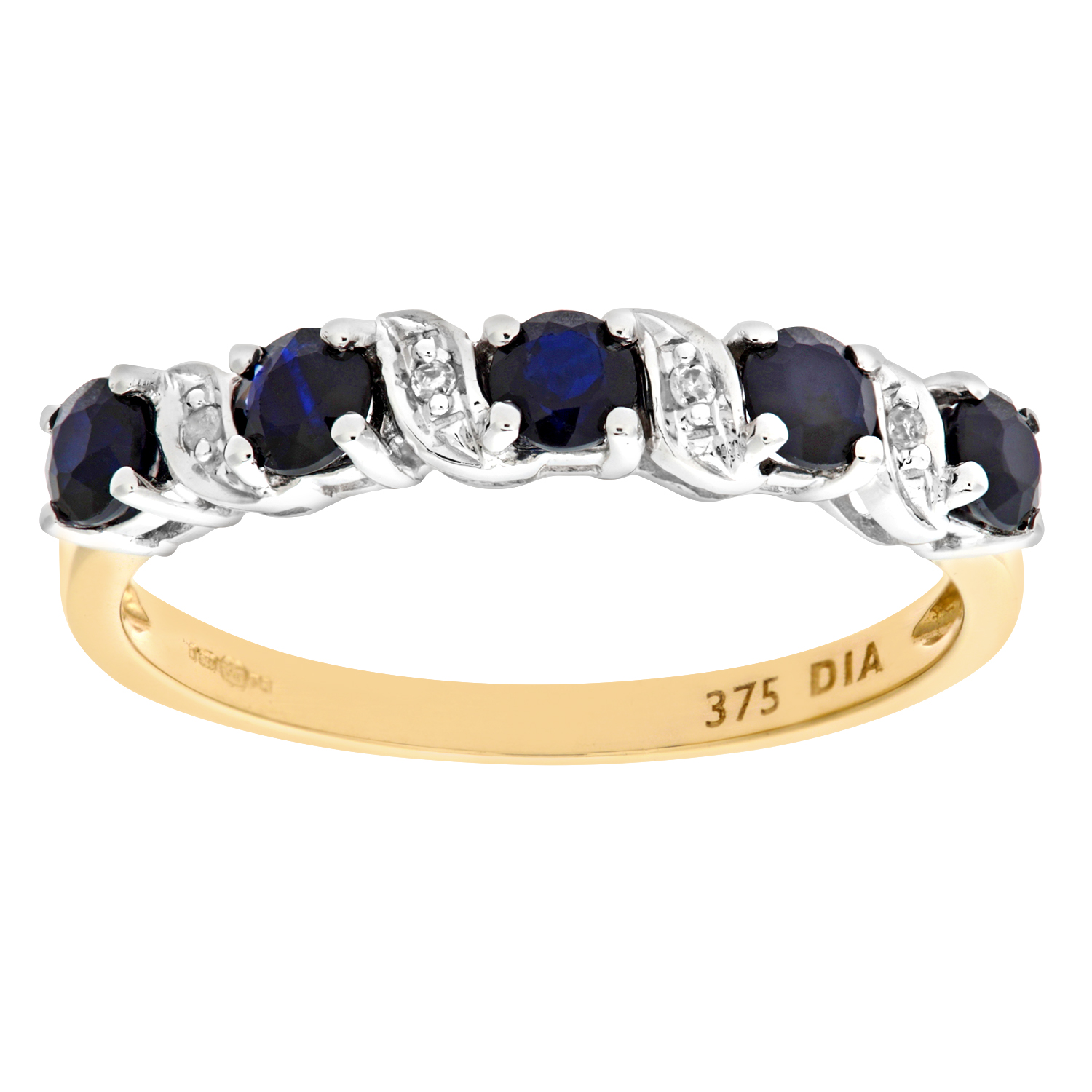 Diamant L’Eternel Womens 9ct Yellow Gold Sapphire And Diamond Eternity Ring – Size N