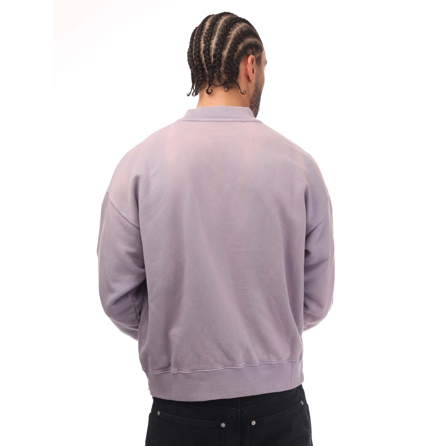 Off-White Violett tröja med rund hals och enfärgad LAUNDRY-krage herr – bild 2