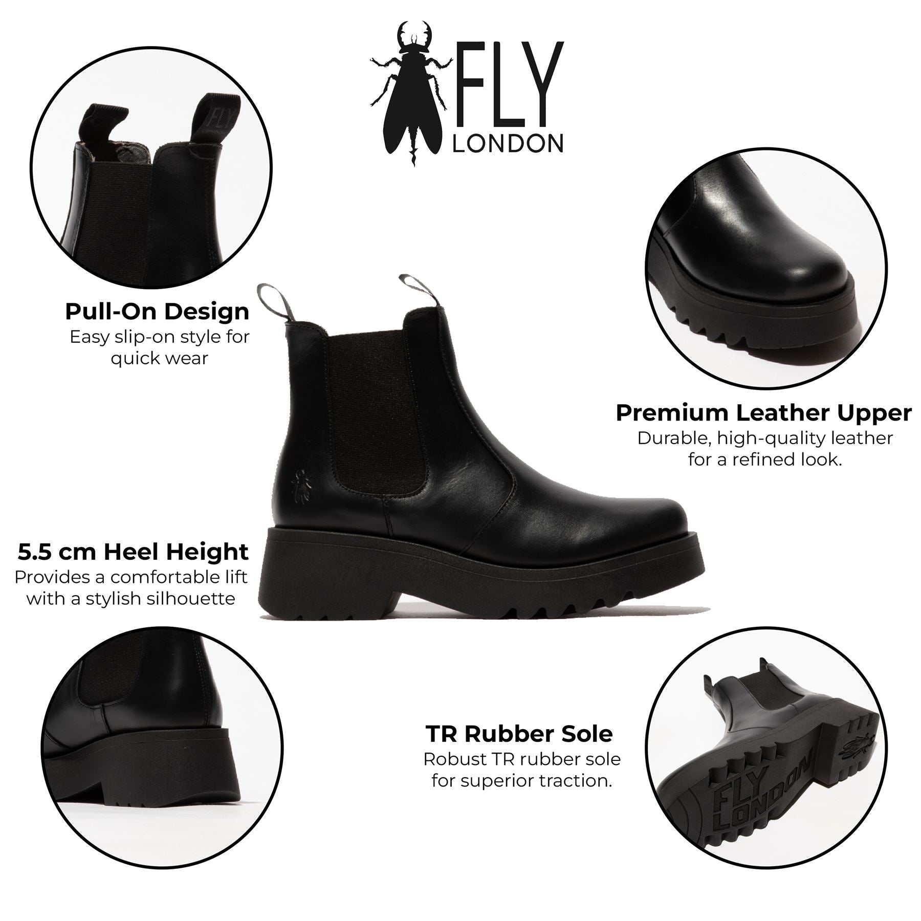 Fly London Womens MEDI789 Black Chelsea Boots dam – bild 2
