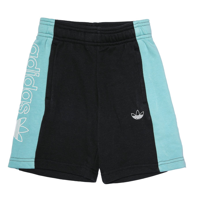 Boy's adidas Originals Junior Panel Shorts in black blue