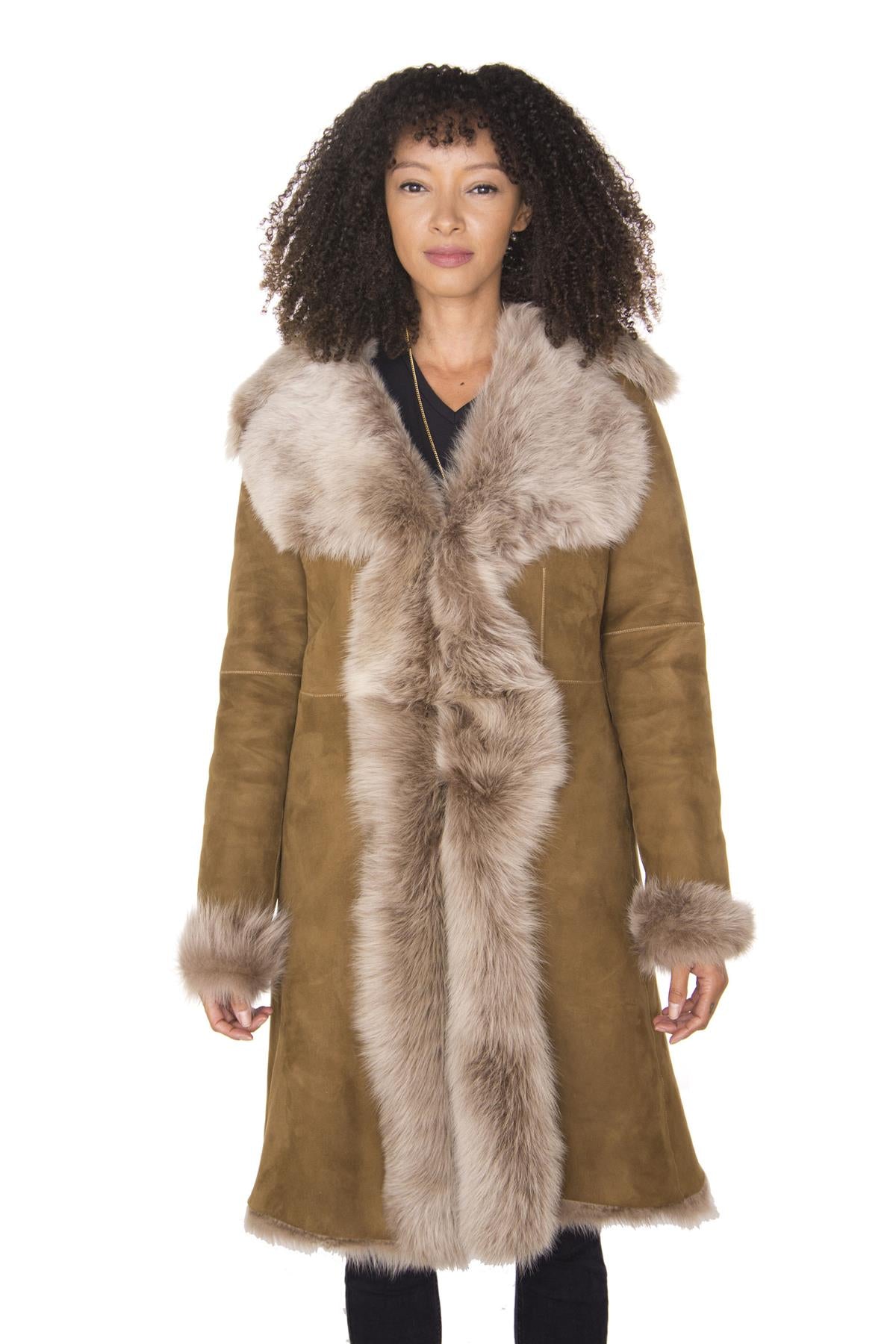 Thumbnail - Damen-Trenchcoat aus Toscana-Schaffell-Wildleder-Tbilisi