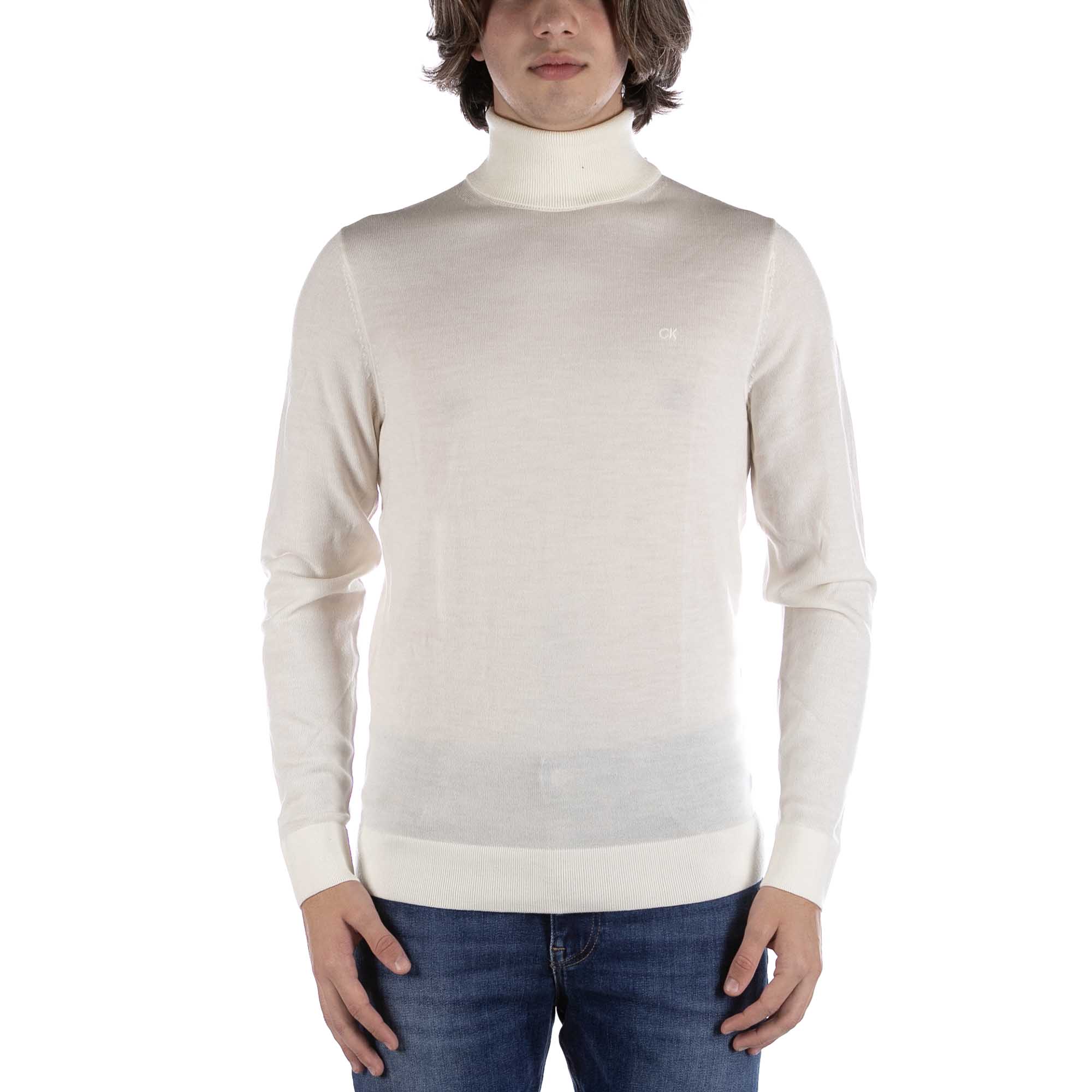 Thumbnail - Calvin Klein Superior Rollkragenpullover aus Wolle in Creme