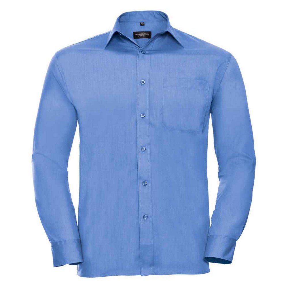 Russell Athletic Collection Mens Poplin Easy-Care Formal Shirt (Corporate Blue) - Size 3XL