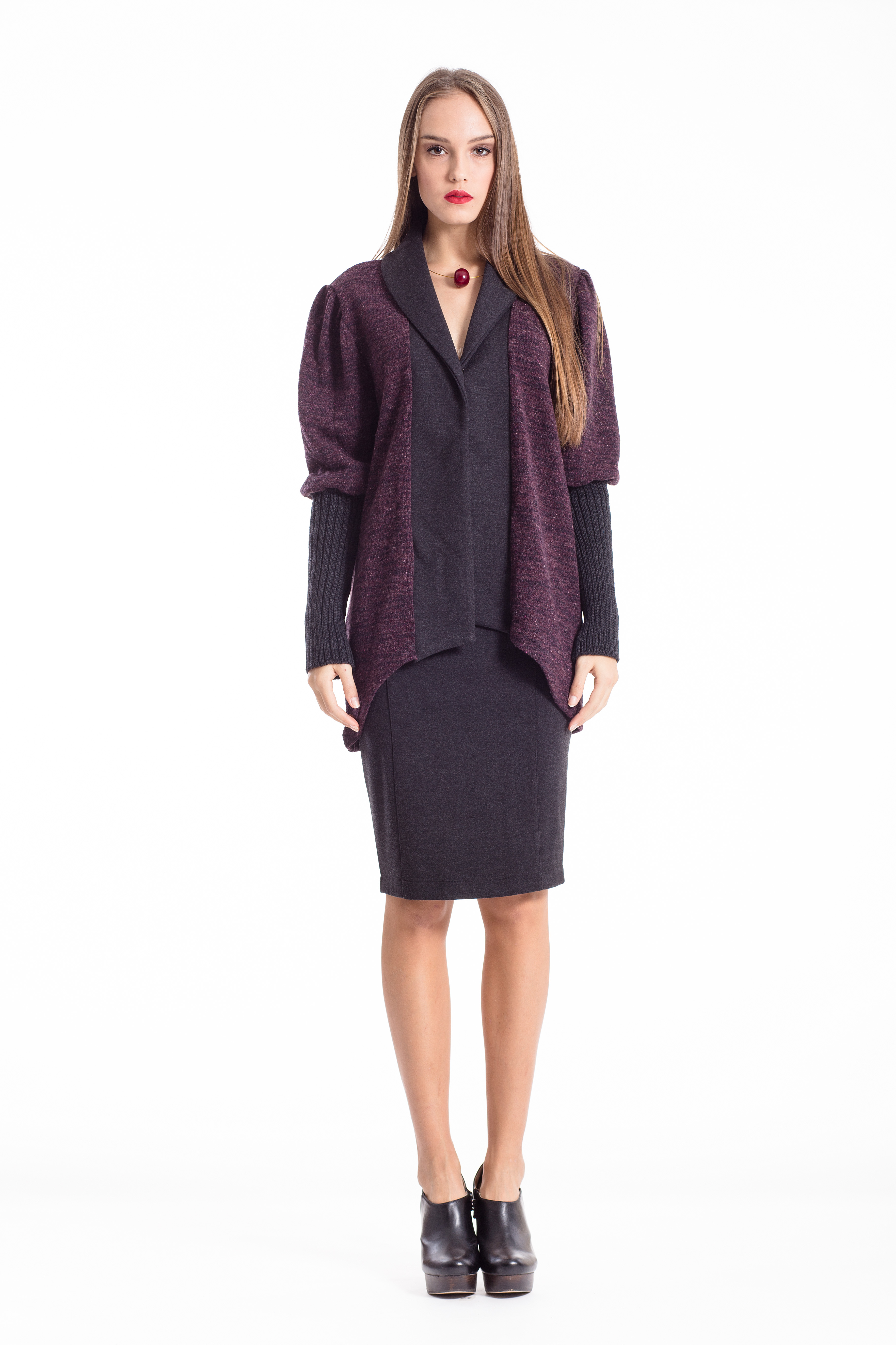 Thumbnail - Offene Strickjacke mit Ärmel-Detail