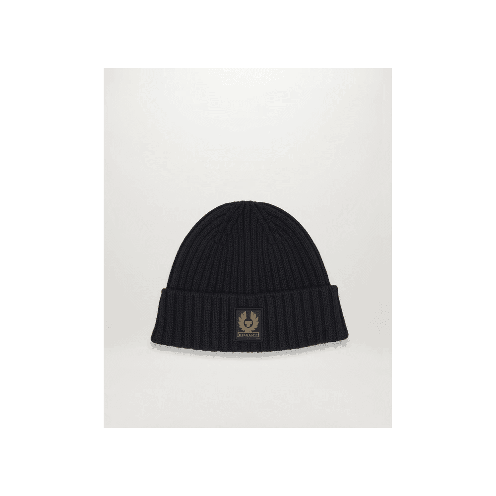 Belstaff Womens Ladies Knitted Watch Beanie Hat - Black Wool - One Size