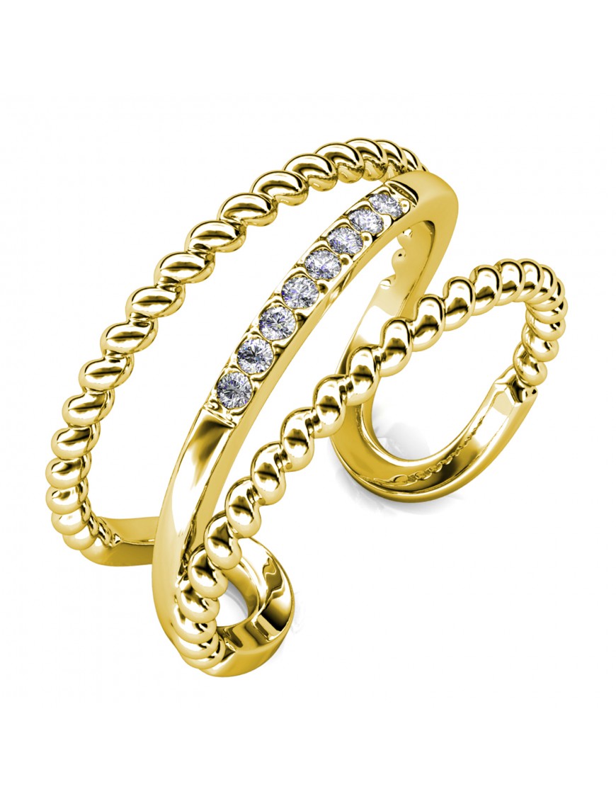 Thumbnail - Irving Ring - Gold und Kristall