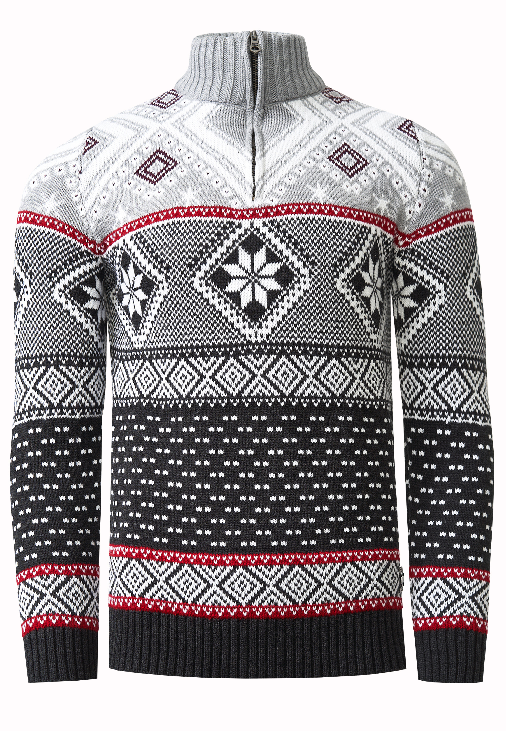 Thumbnail - Rusty Neal Norwegischer Pullover Grau