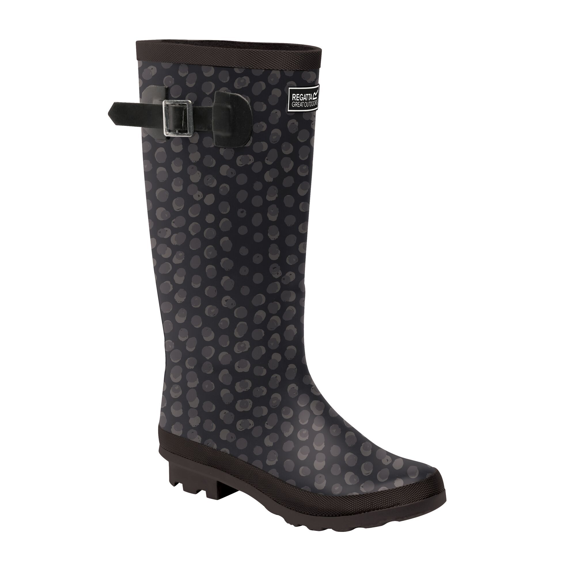 Thumbnail - Regatta Womens/Ladies Ly Fairweather II Tall Durable Wellington Boots (Black Print)
