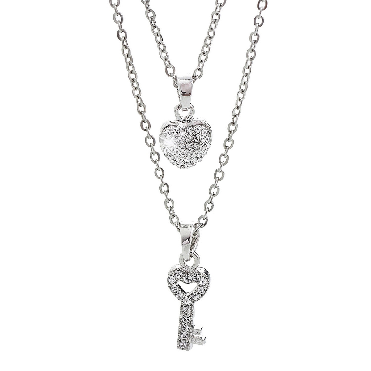 Thumbnail - Halskette Key of Heart mith Swarovski-Kristallen