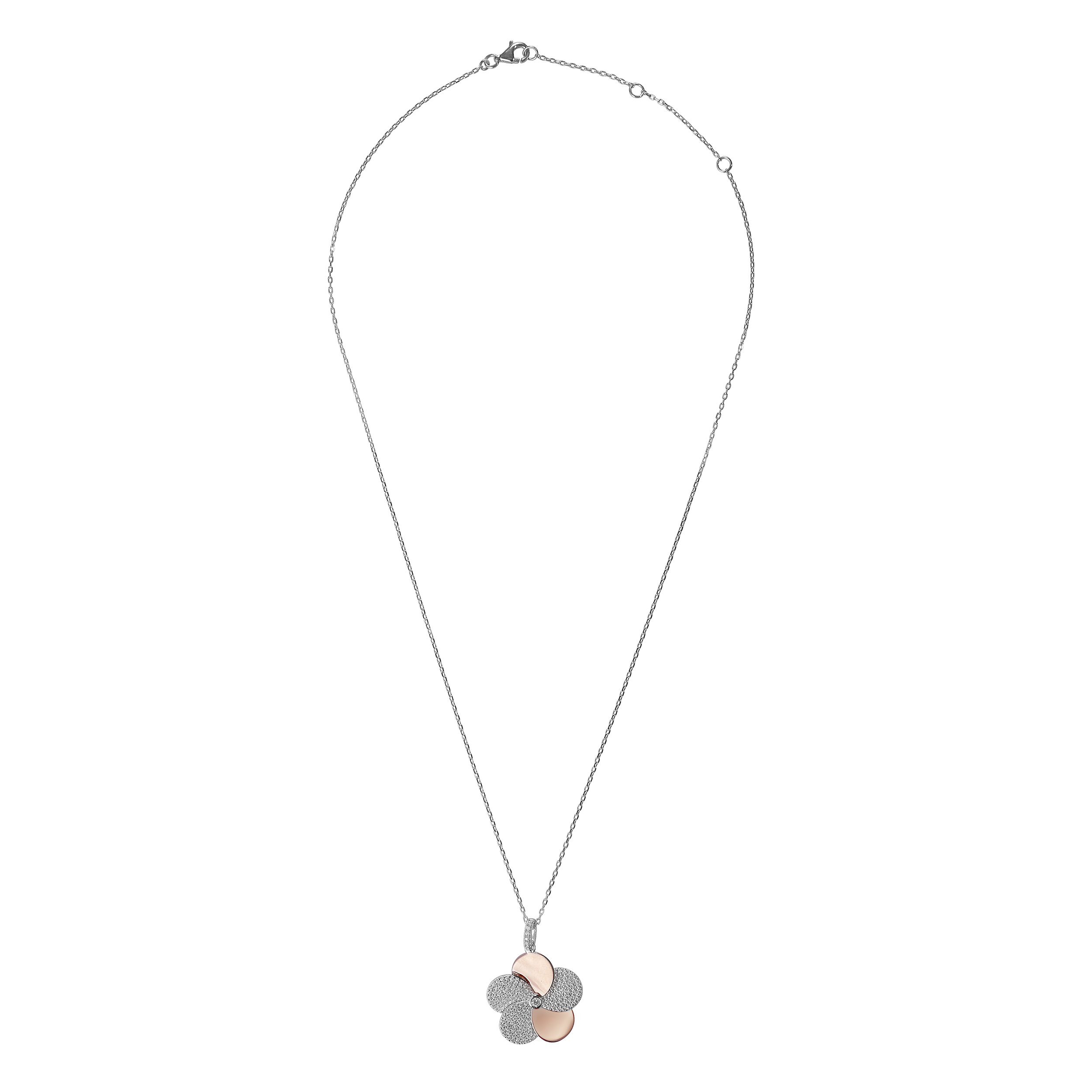 Thumbnail - Orphelia 'Fioni' Damen-Kette mit Anhänger aus 925er Sterlingsilber, Silber/Rosé, ZH-7452