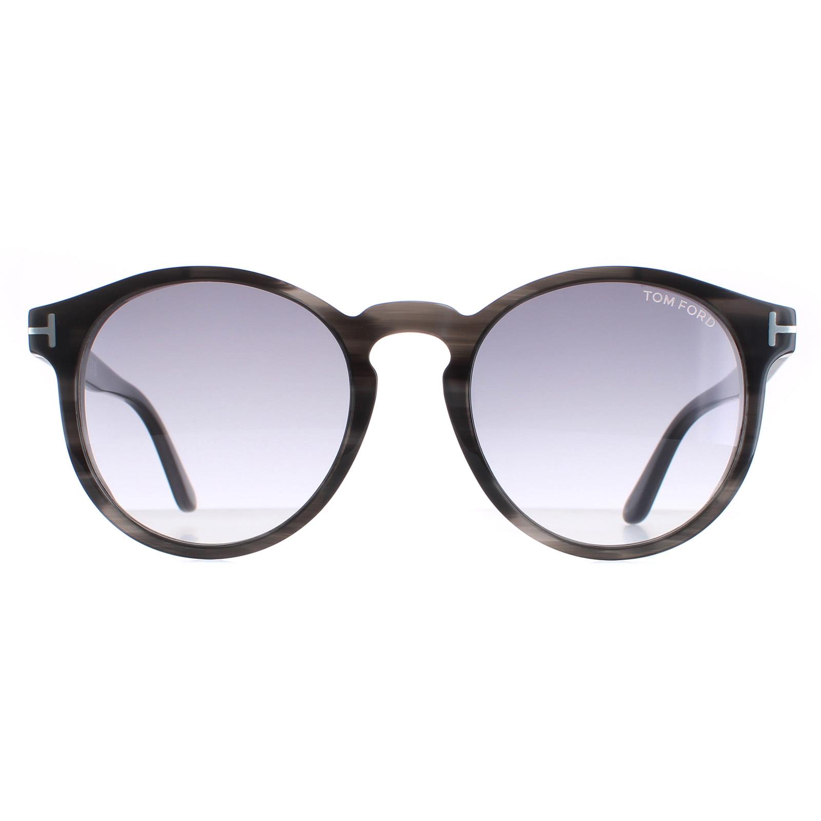 Thumbnail - Tom Ford Runde Herren Grau Havanna Rauch Gradient Ian FT0591