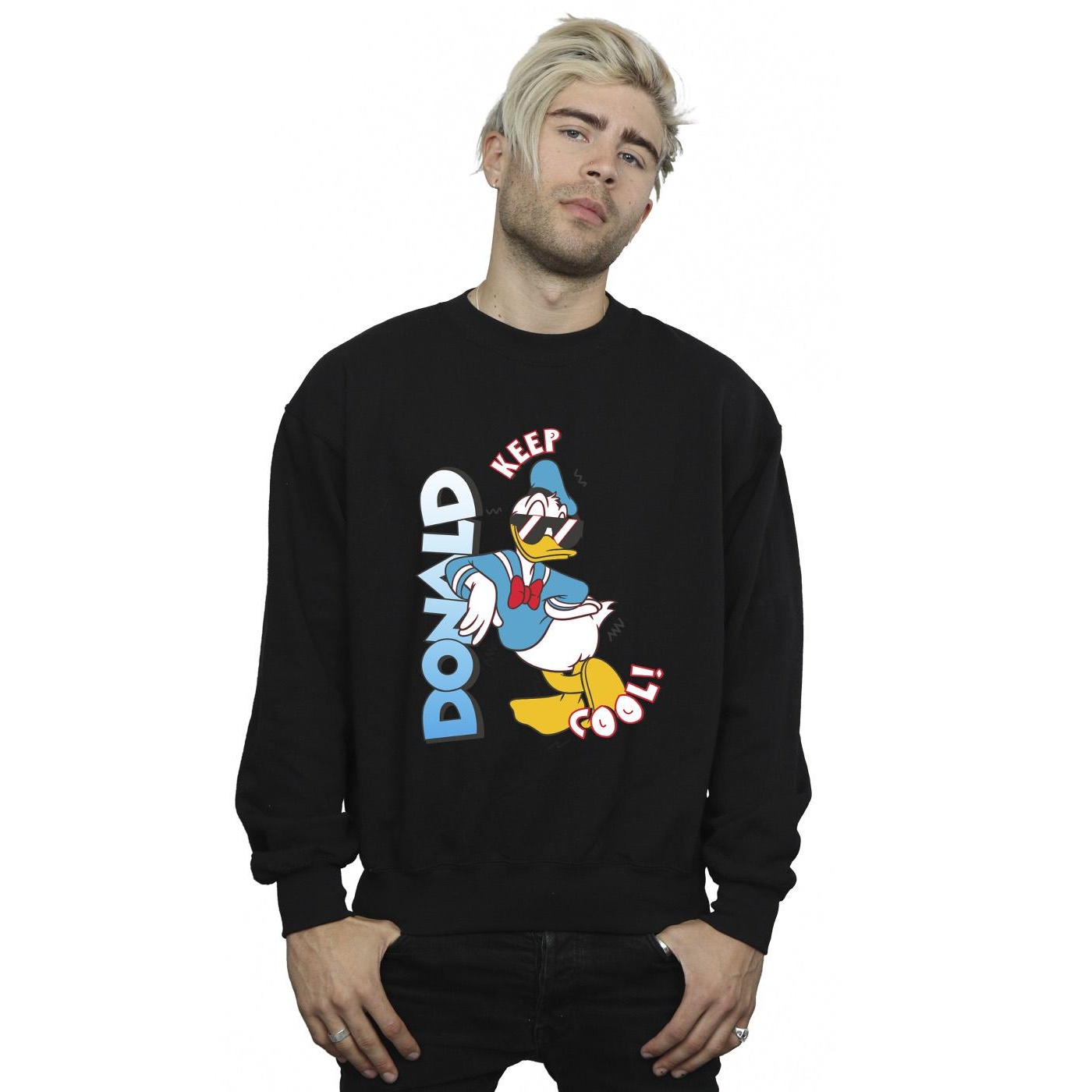 Disney Mens Donald Duck Cool Sweatshirt (Black) herr – bild 2