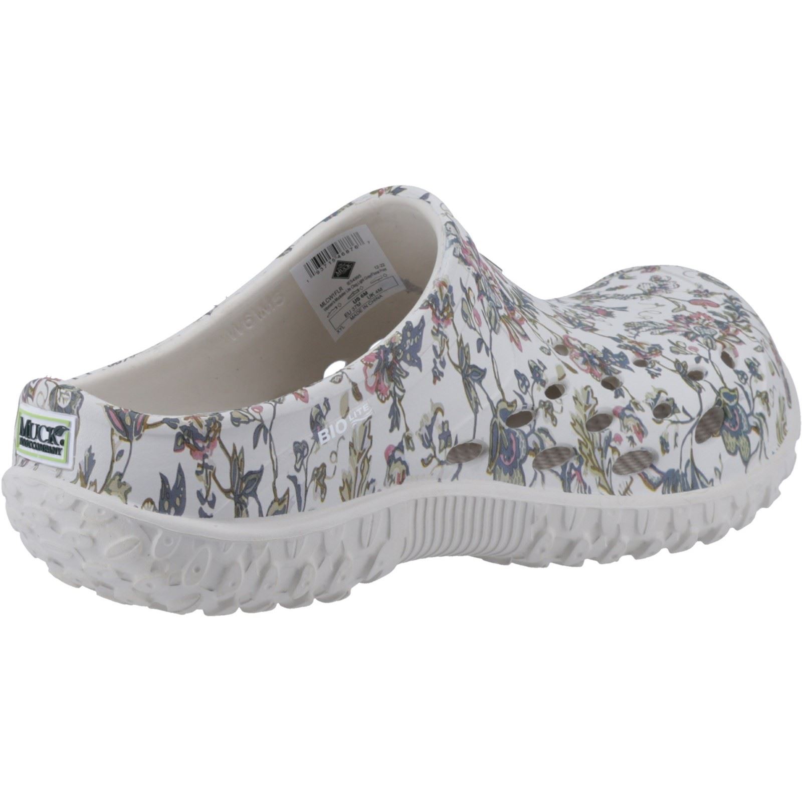 MUCK BOOTS Muckster Lite Syntetisk Ljusgrå/Floral Print Träskor dam – bild 2