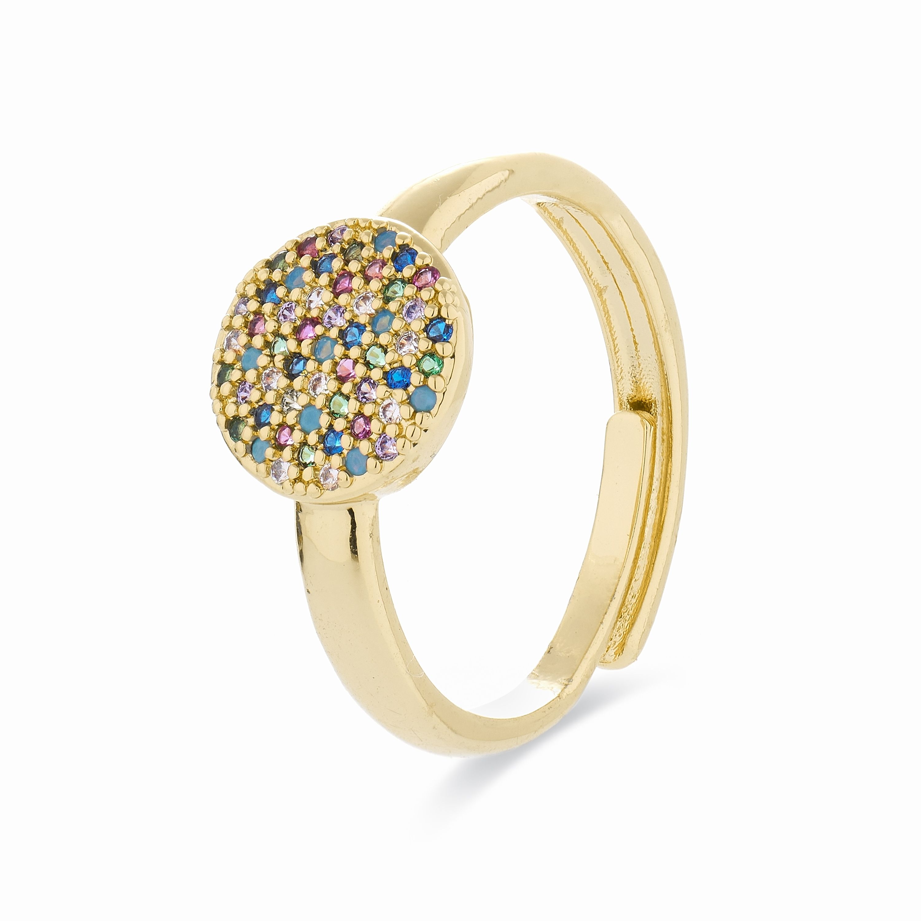Thumbnail - Luxenter Ring mit Multicolour Zirkonia aus 18K Gelbgold - Cuix