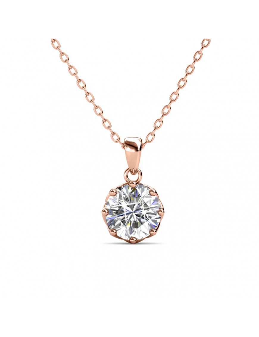 Thumbnail - Lilien-Anhänger - Rose Gold und Kristall