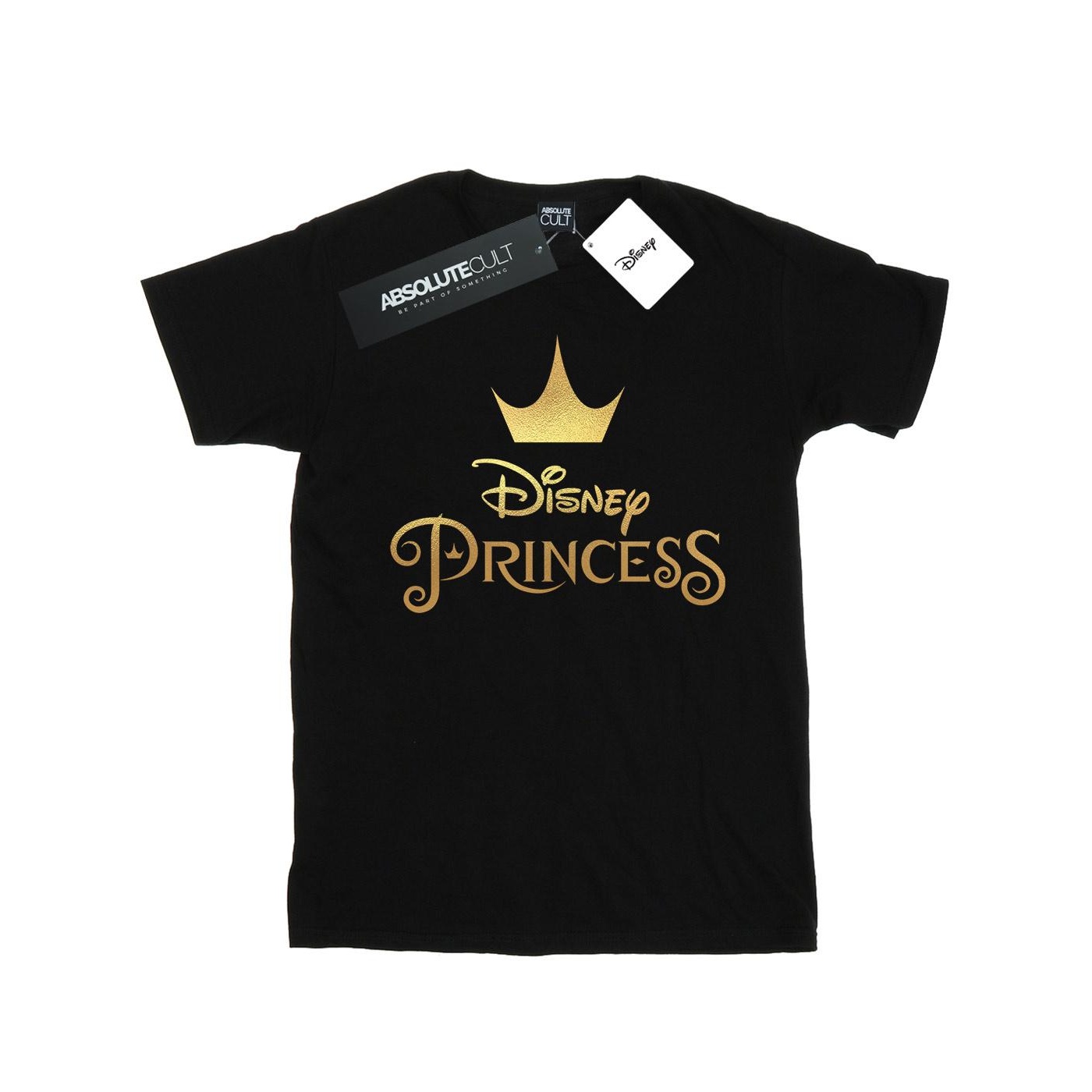Thumbnail - Disney - "Princess Crown Logo" T-Shirt für Mädchen (Schwarz)