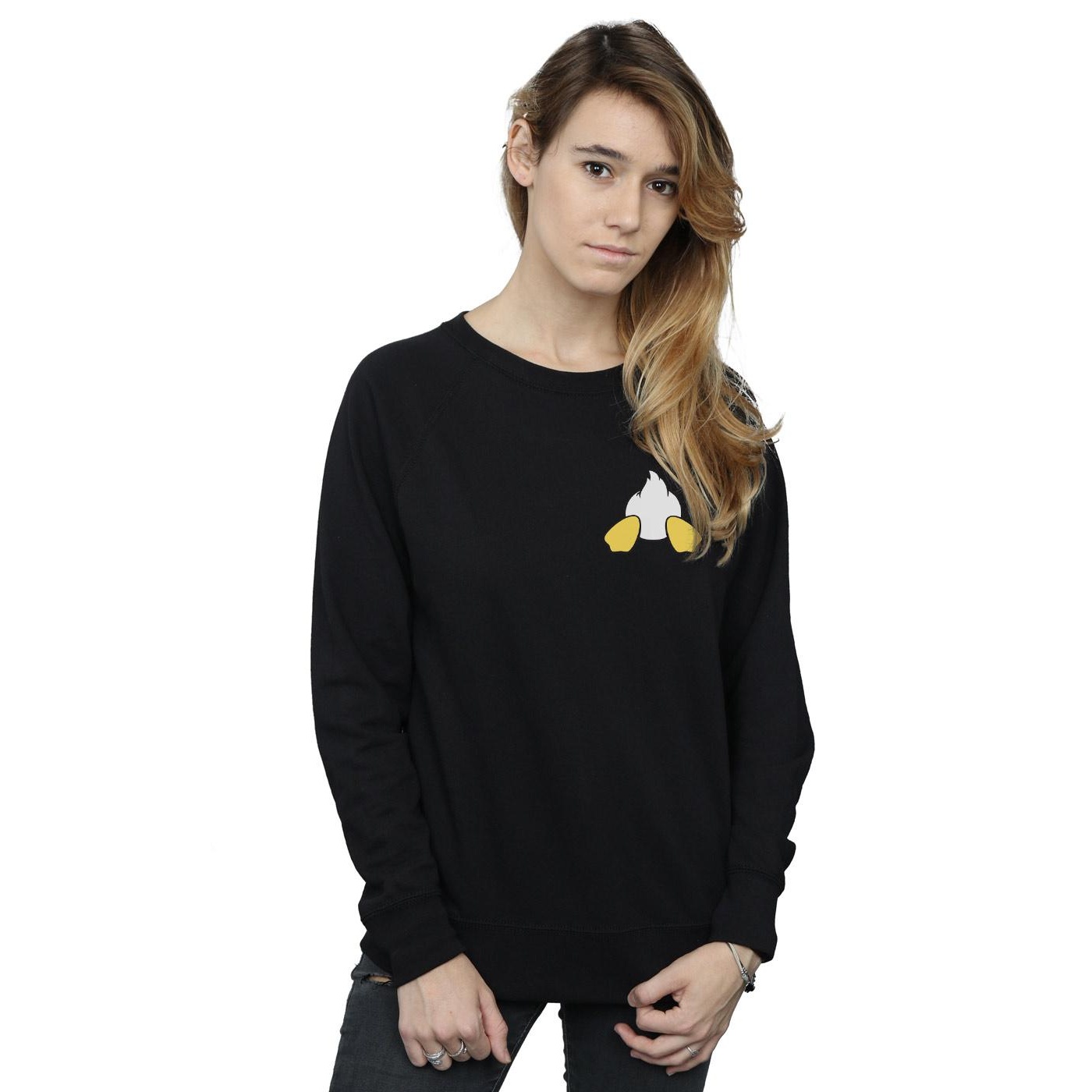 Disney Womens/Ladies Donald Duck Backside Breast Print Sweatshirt (Black) dam – bild 2