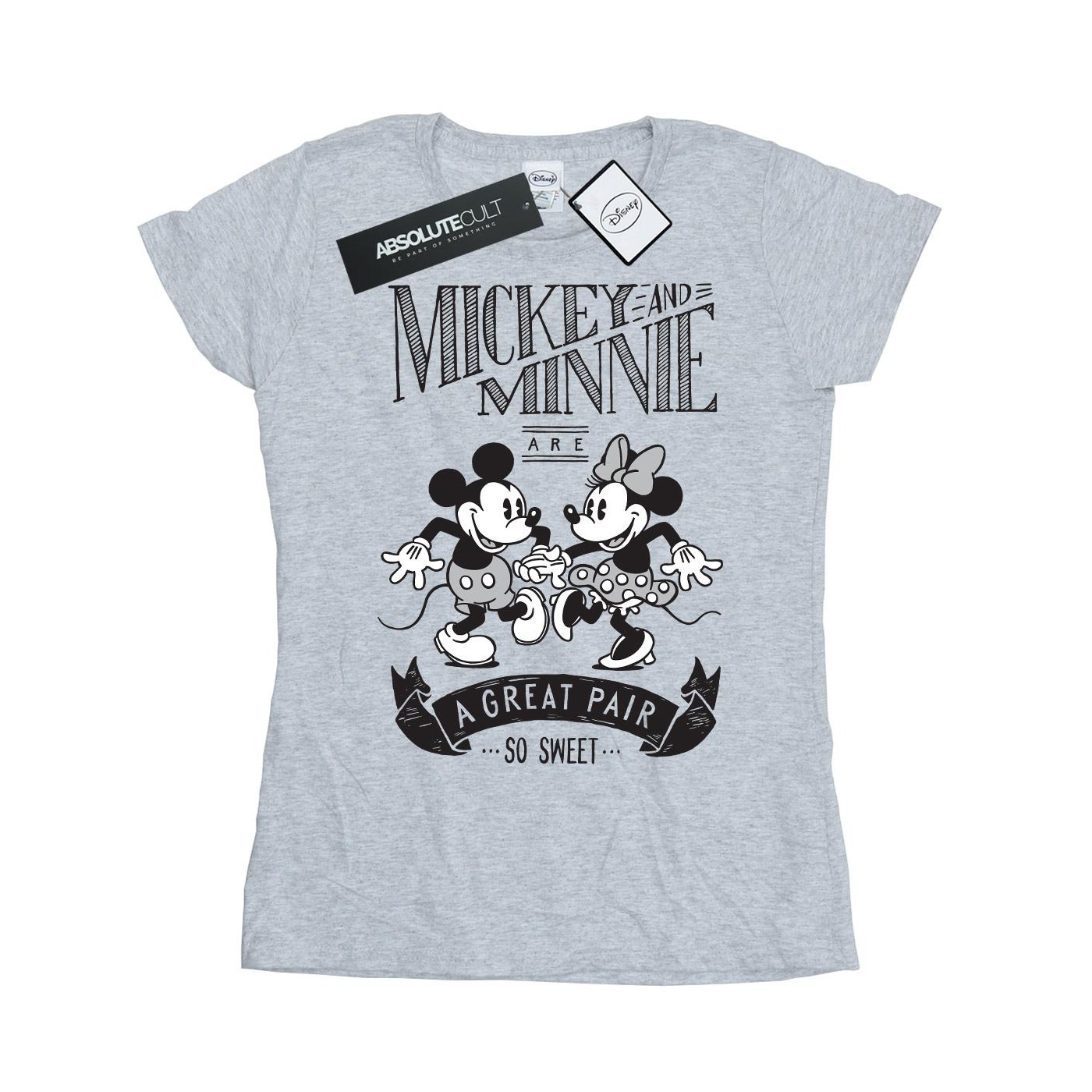 Thumbnail - Disney - "Mickey And Minnie Mouse Great Pair" T-Shirt für Damen (Grau)