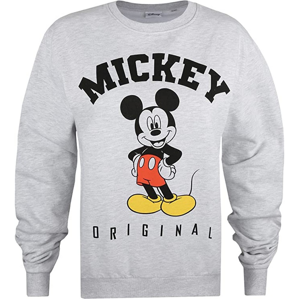 Thumbnail - Disney Damen/Damen Hallo Mickey Mouse Sweatshirt (Hellgrau/Schwarz)