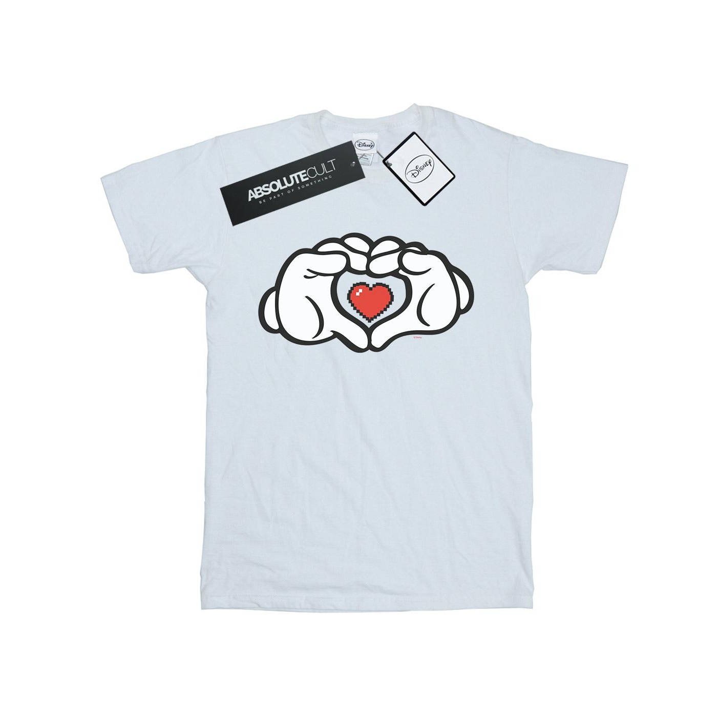 Thumbnail - Disney - "Mickey Mouse Heart Hands" T-Shirt für Herren (Weiß)