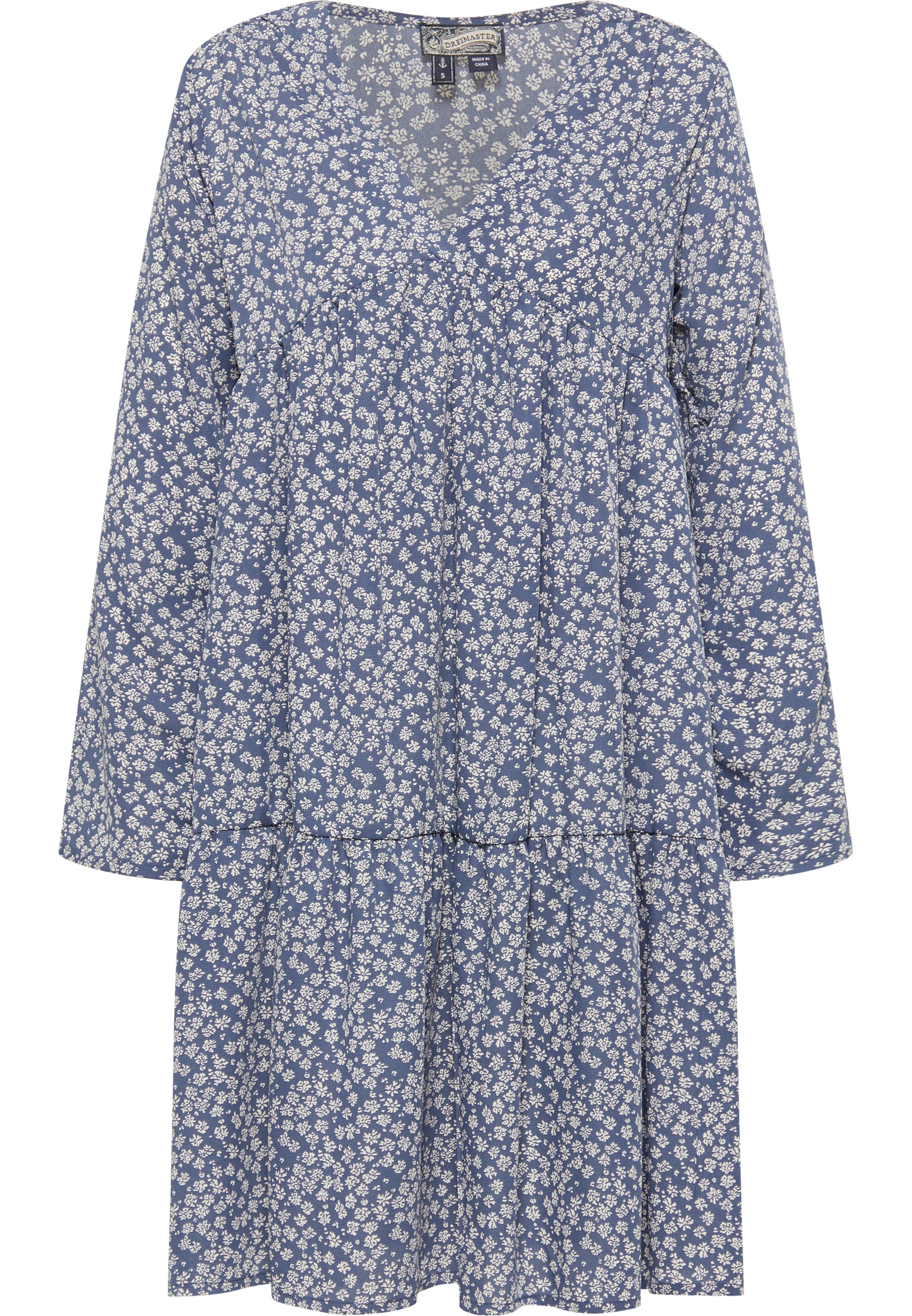 Dreimaster Jurk Dames marine wol wit