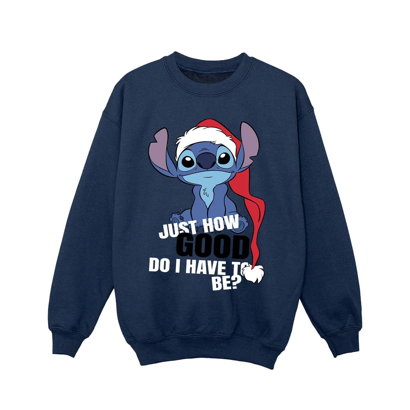 Thumbnail - Disney - "Lilo & Stitch Just How Good" Sweatshirt für Mädchen (Marineblau)