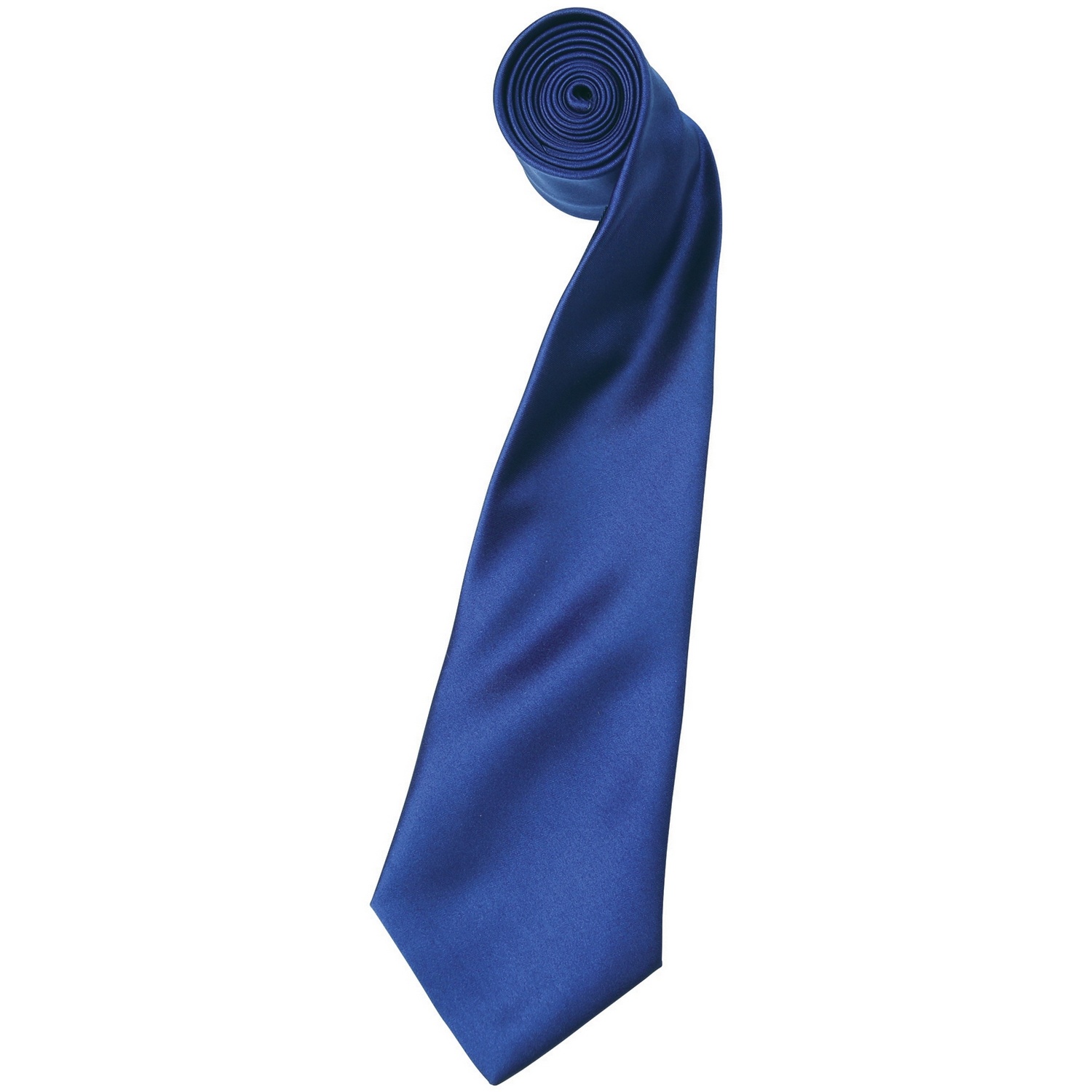 Thumbnail - Premier Mens Plain Satin Krawatte (schmale Klinge) (2er-Pack) (Marineblau)