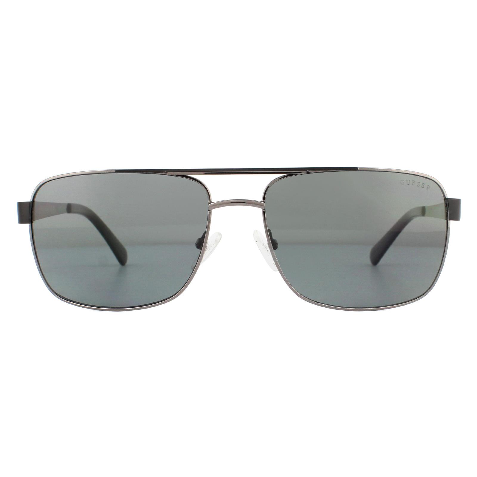 Thumbnail - Devinez Des Lunettes De Soleil GU6968 08D Brillant Anthracite Gris Polarisé
