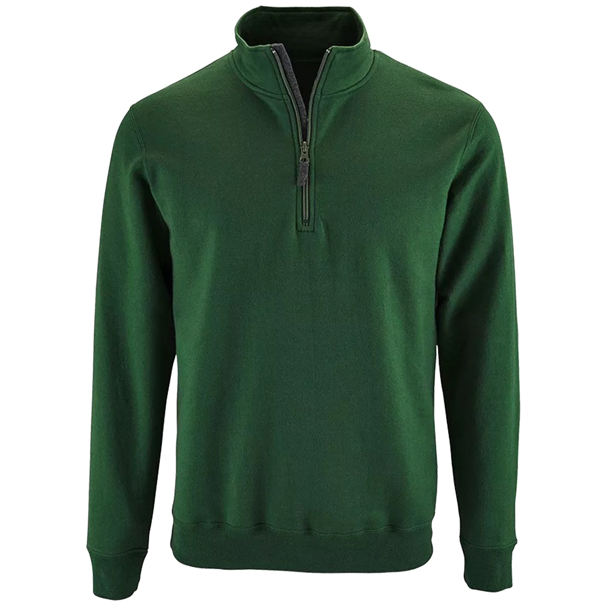 SOLS Mens Stan Contrast Zip Neck Sweatshirt (Bottle Green) - Size Small