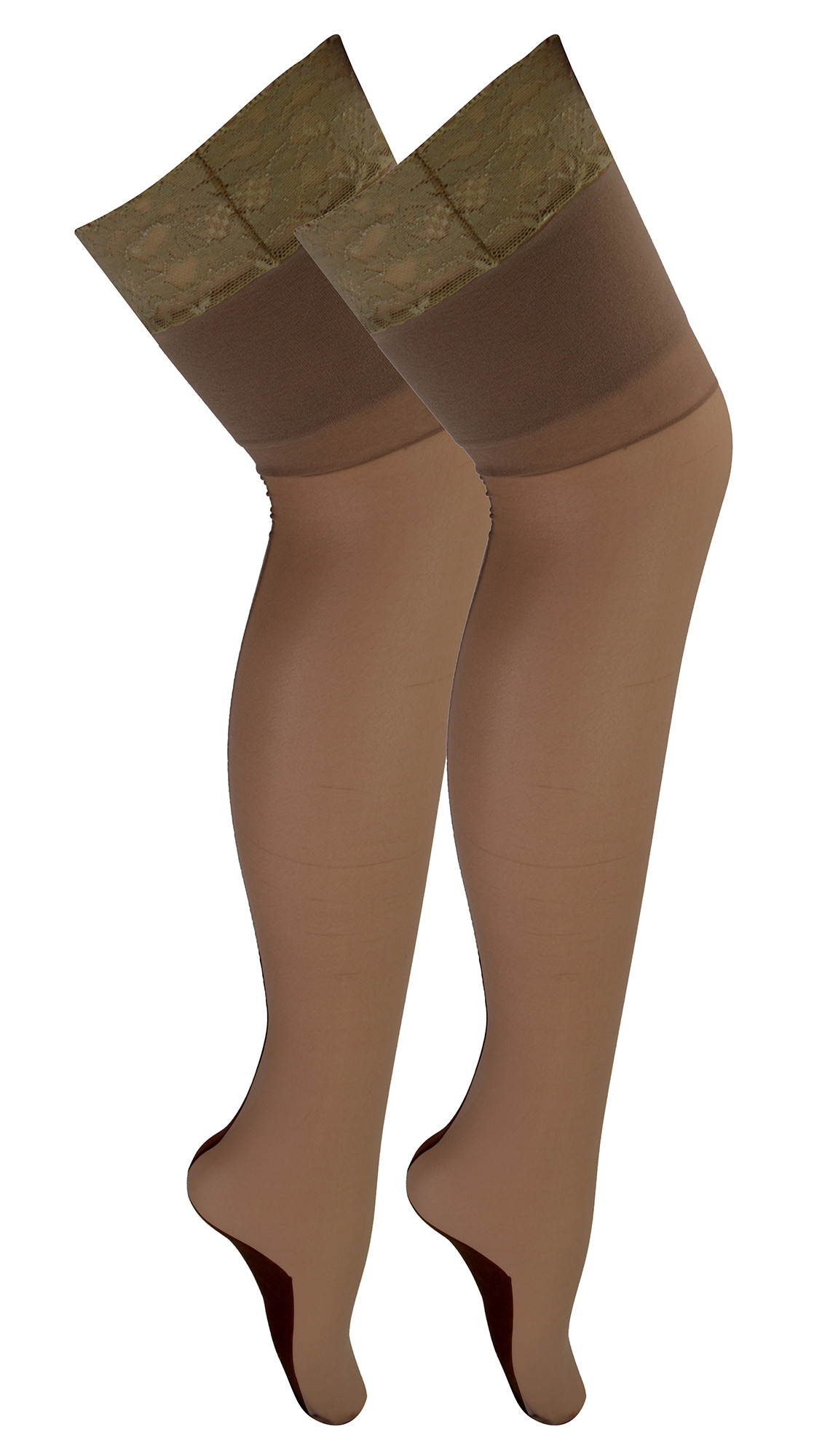 Thumbnail - 2 Paar Multipack Damen Nahtstrümpfe mit Spitze | Sock Snob | Damen Strümpfe - Nude / Schwarz